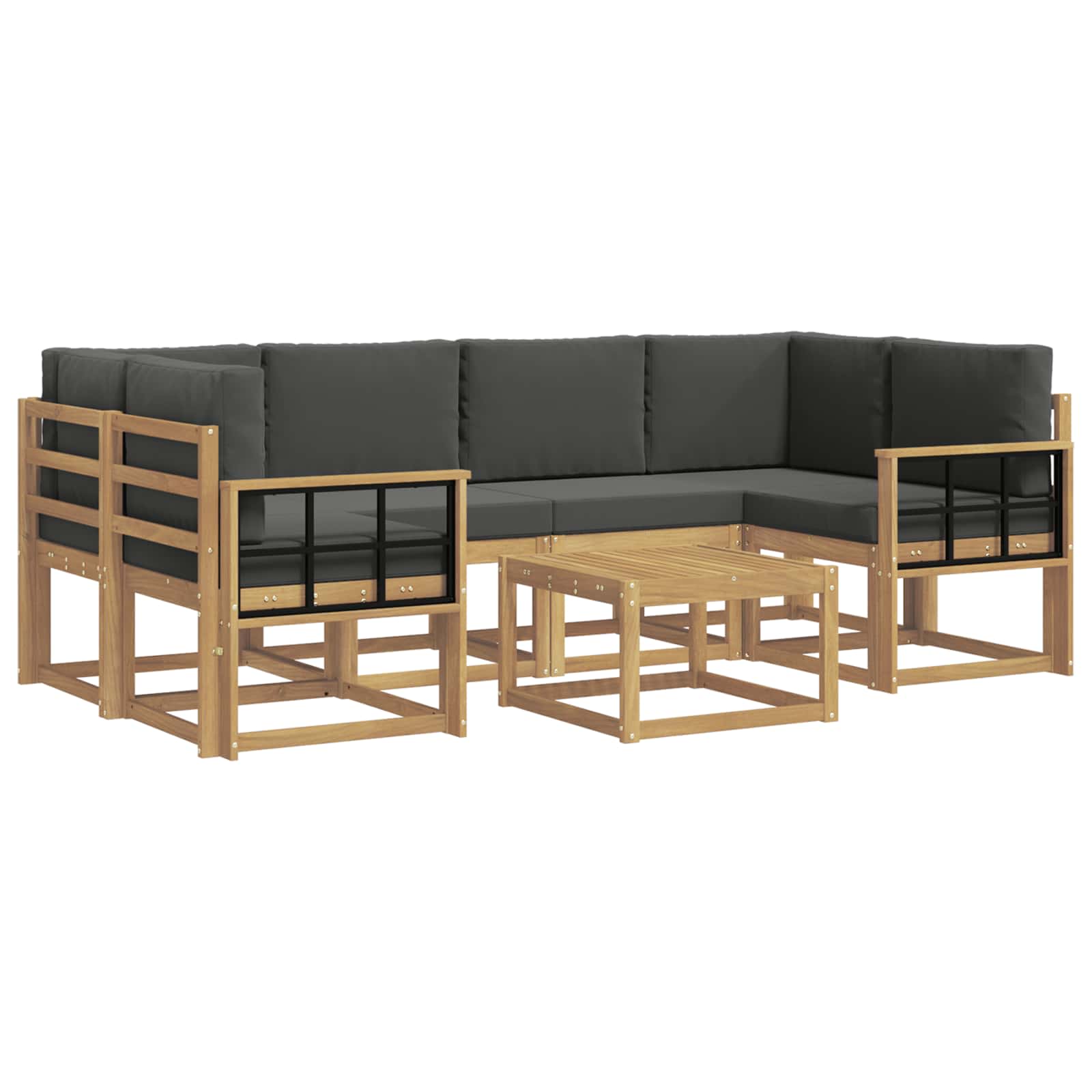 Set vanjskih sofa s jastukom 7 pcs Bijela i antracit