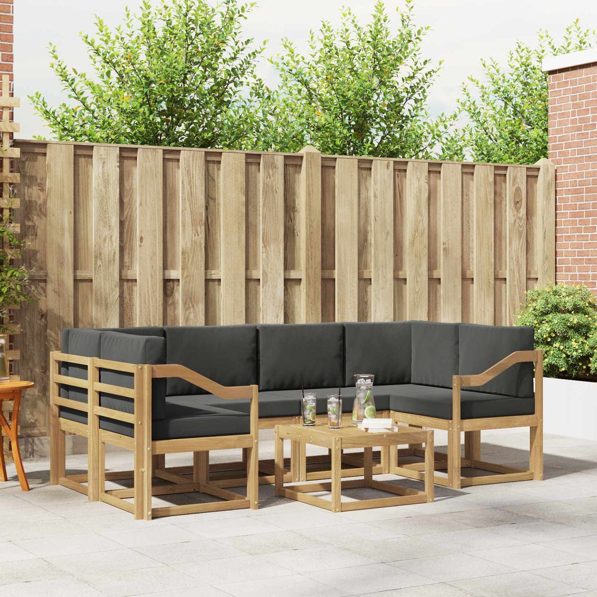 Set vanjskih sofa 7 kom. Bijela i antracit