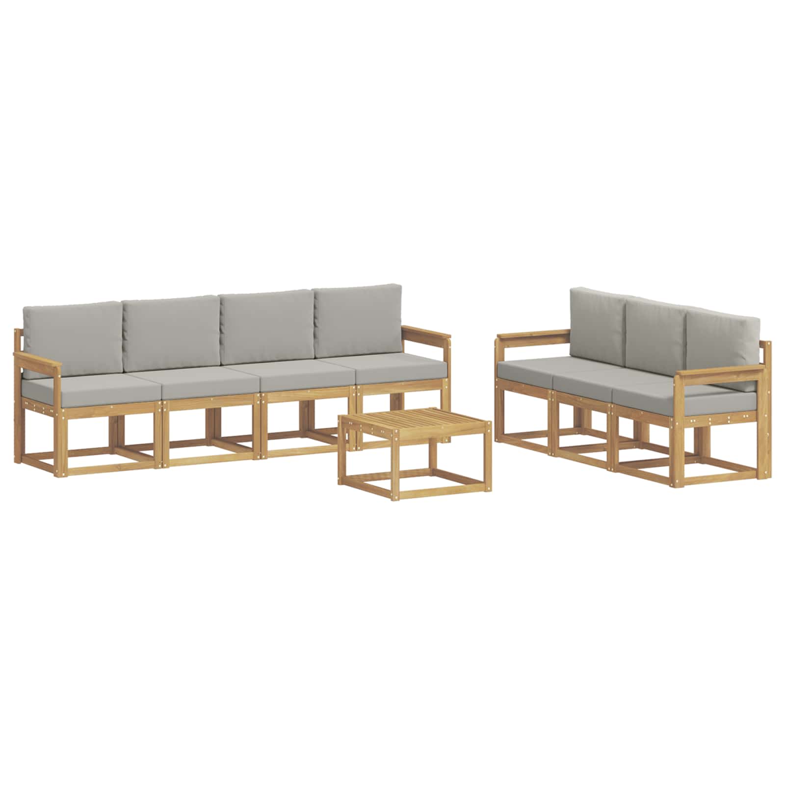 Set vanjskih sofa 8 pcs Bijela i svjetlosiva 59 x 59 x 37 cm