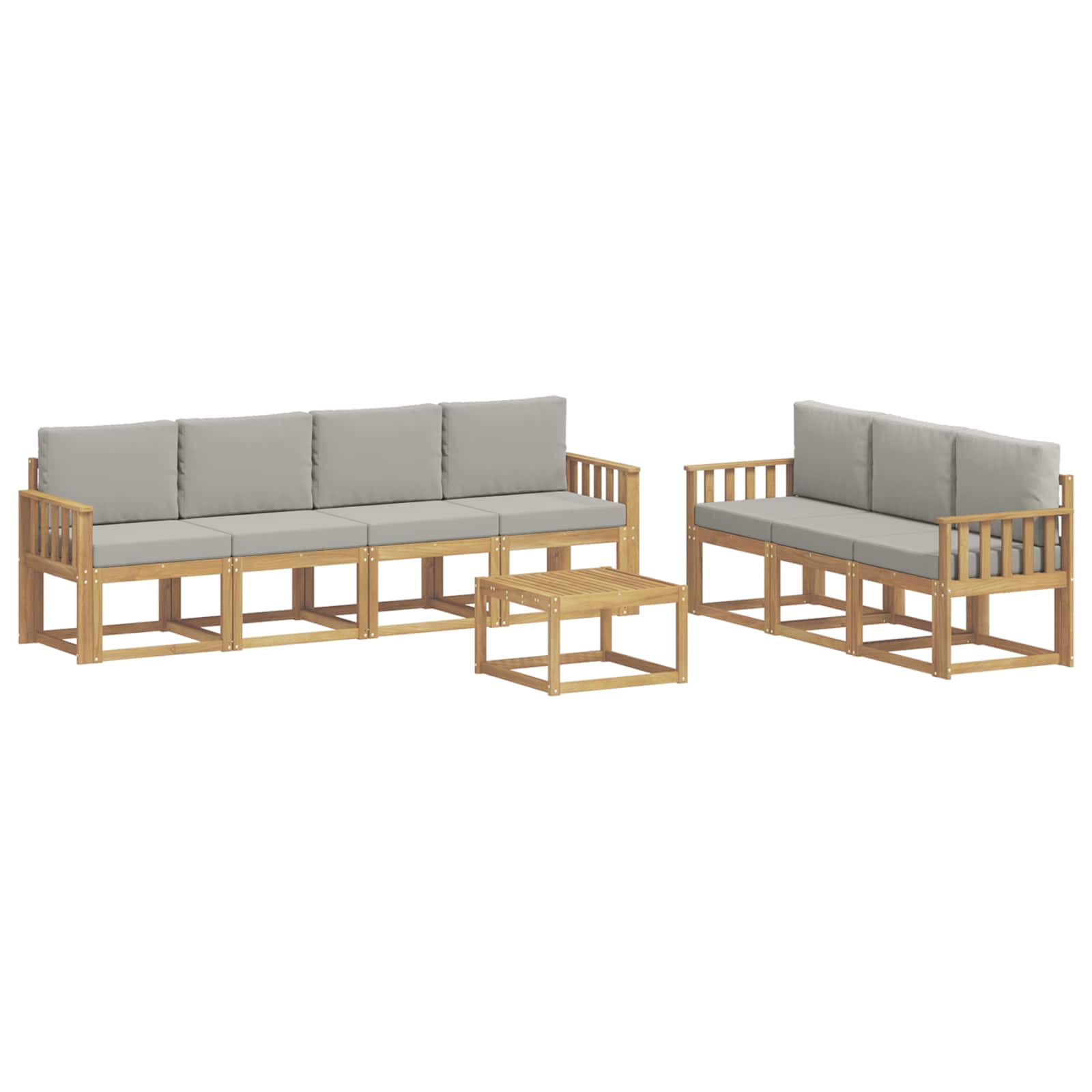 Set vanjskih sofa 8 pcs Bijela i svjetlosiva 59 x 59 x 37 cm