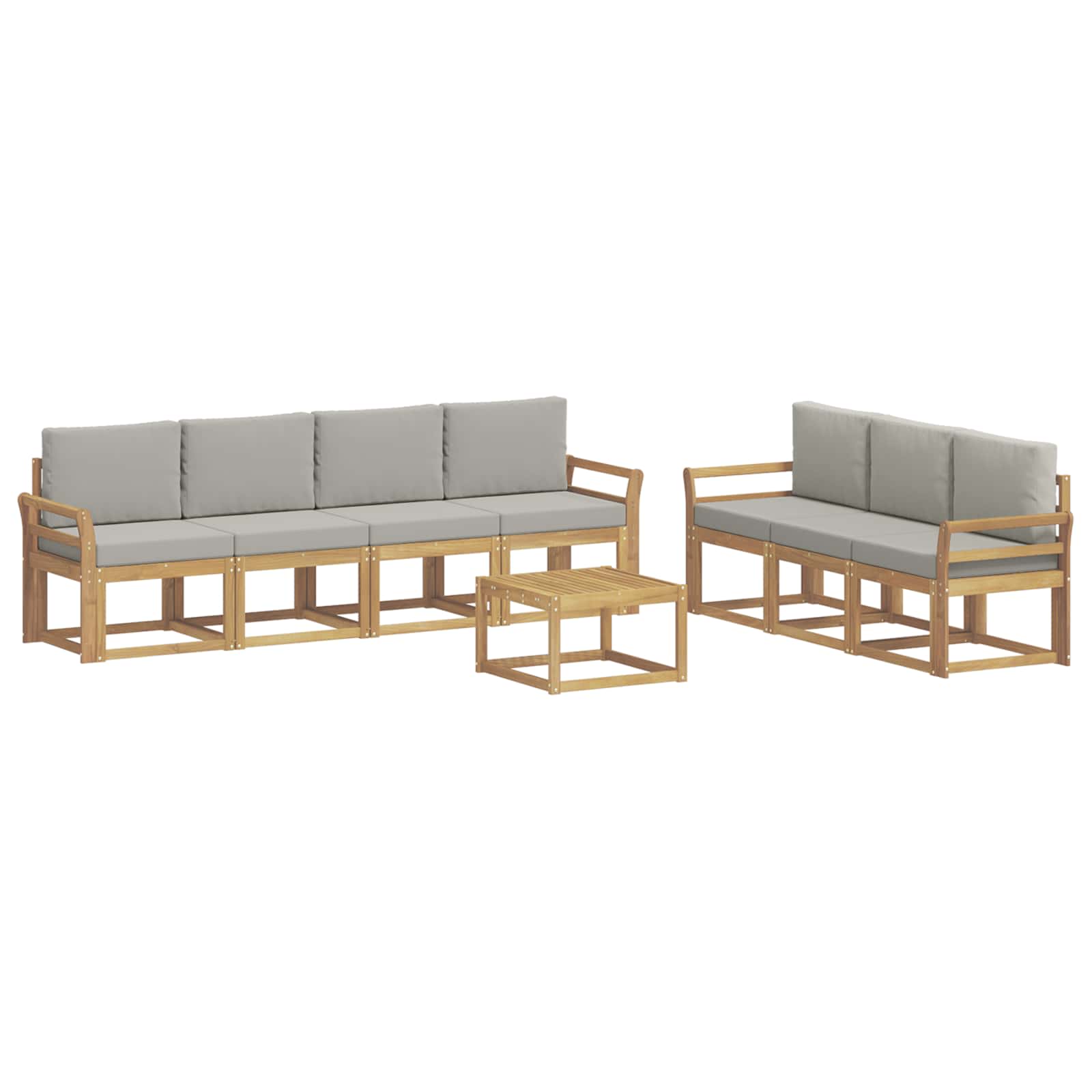 Set vanjskih sofa 8 pcs Bijela i svjetlosiva 59 x 59 x 37 cm