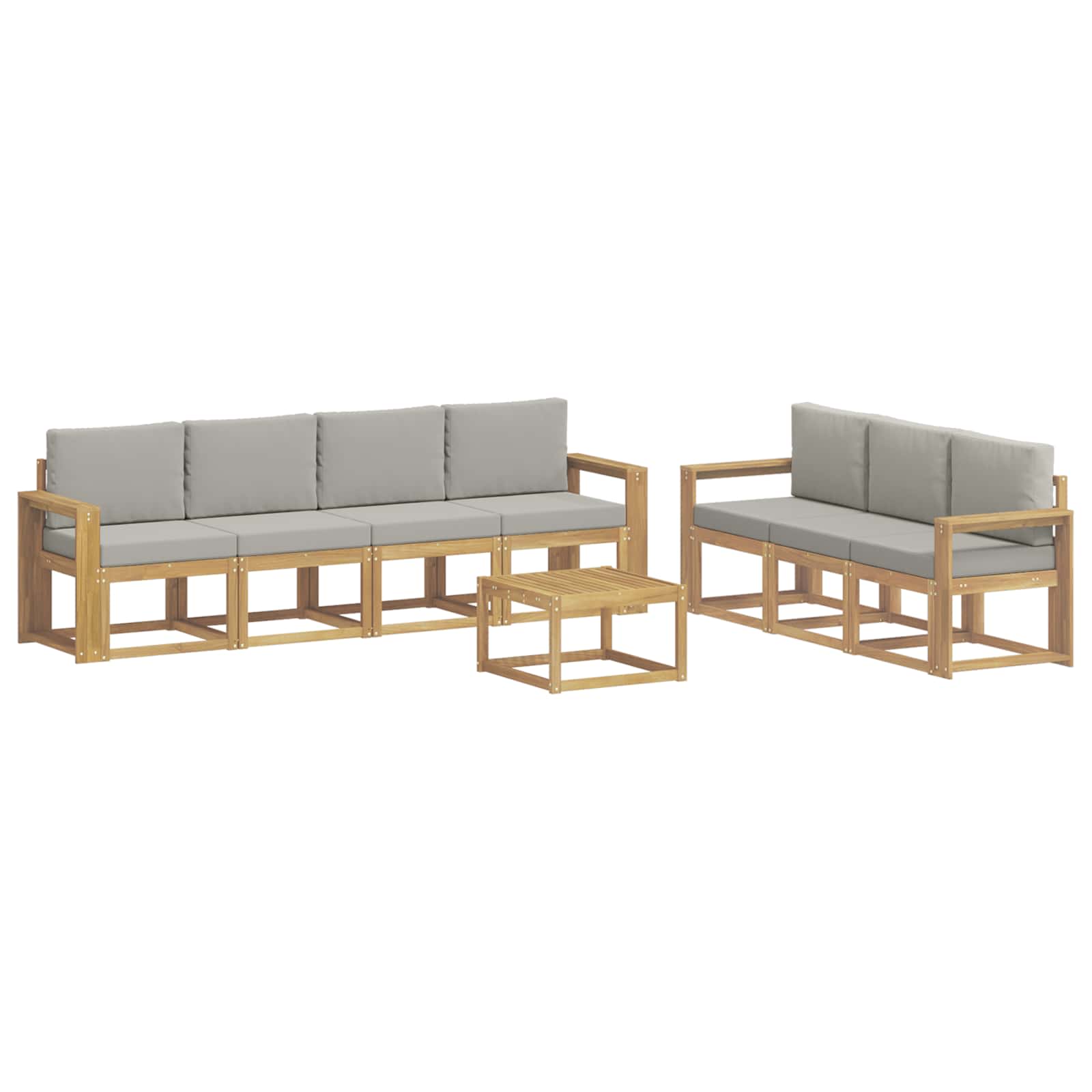 Set vanjskih sofa 8 pcs Bijela i svjetlosiva 59 x 59 x 37 cm