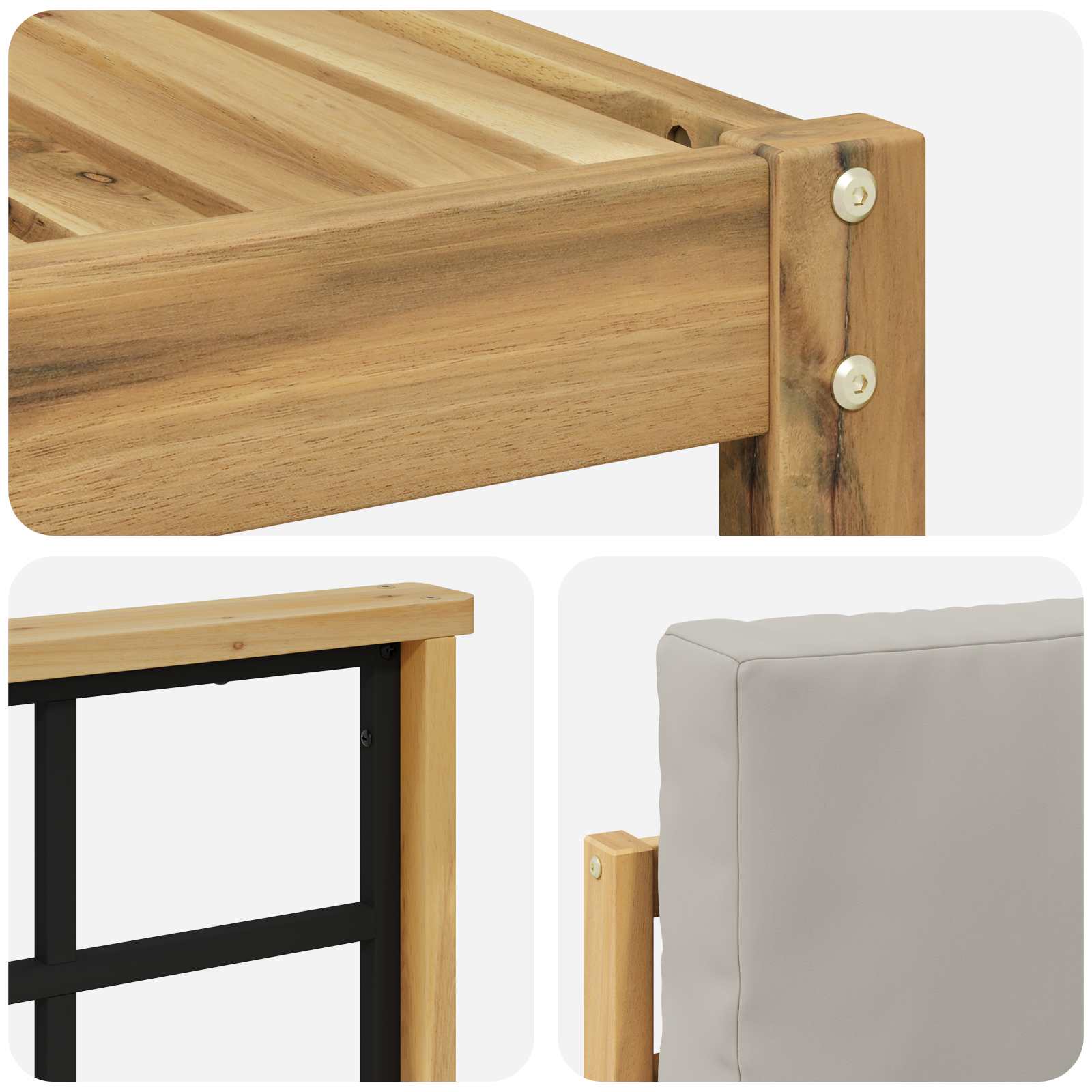 Set vanjskih sofa 8 pcs Bijela i svjetlosiva 59 x 59 x 37 cm