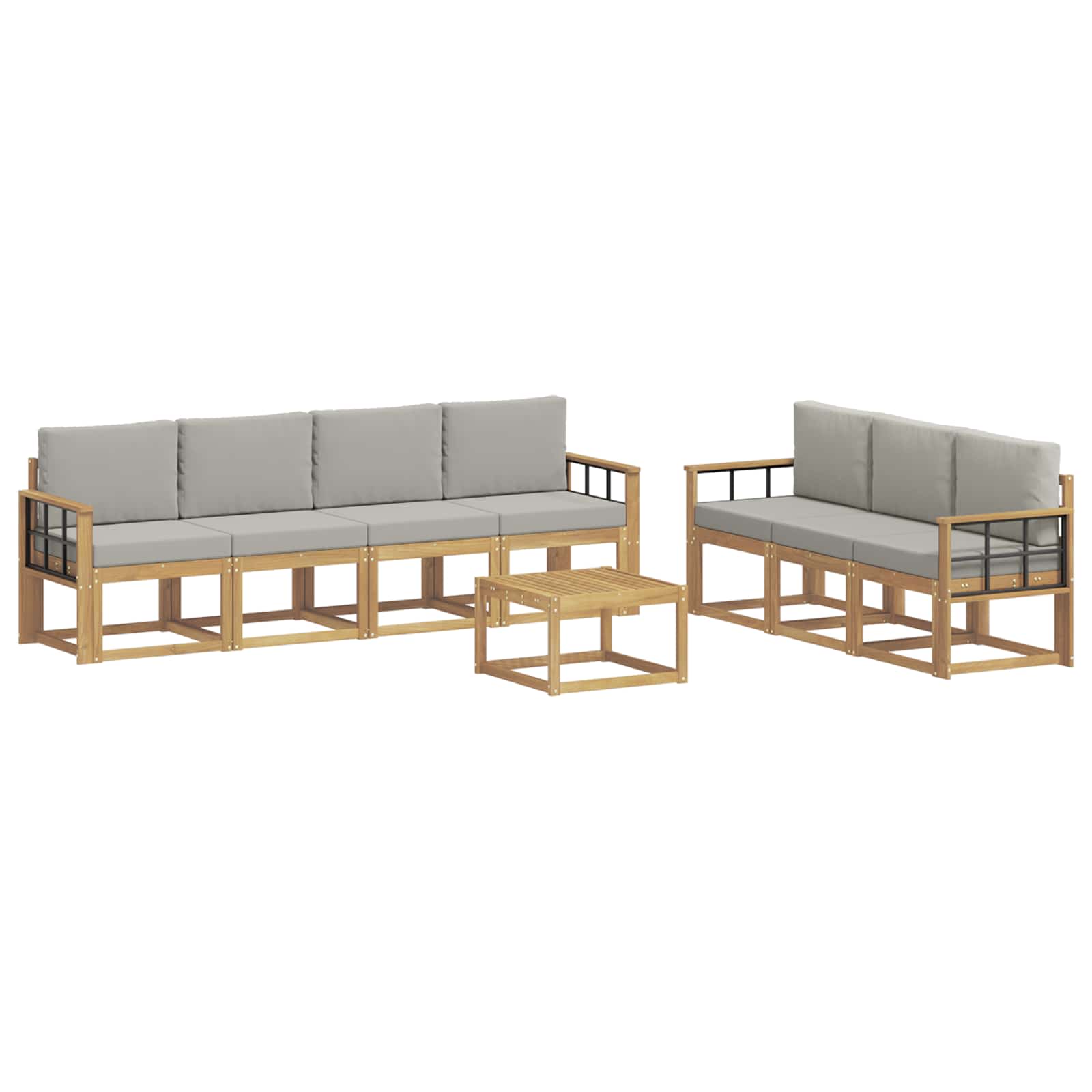 Set vanjskih sofa 8 pcs Bijela i svjetlosiva 59 x 59 x 37 cm
