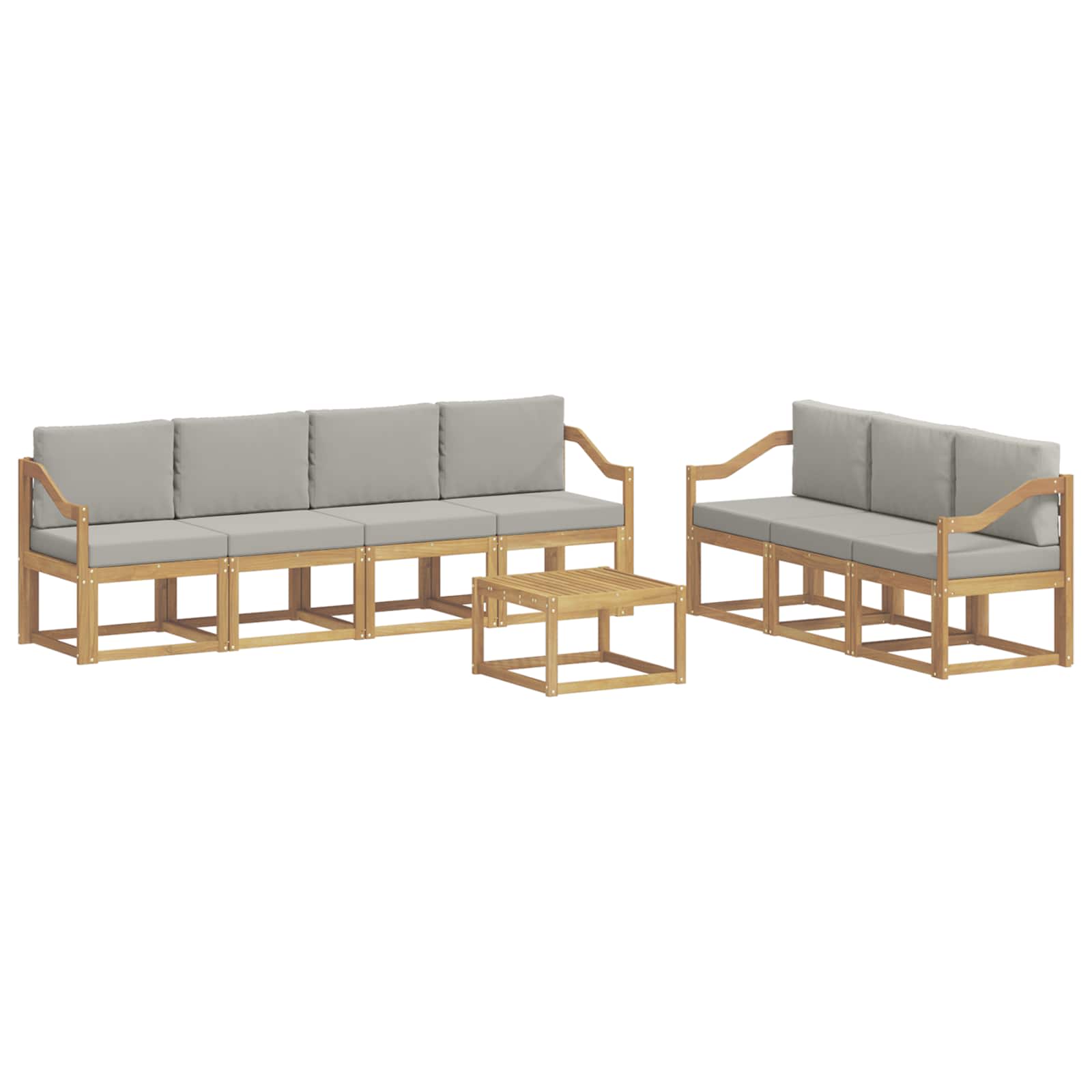 Set vanjskih sofa 8 pcs Bijela i svjetlosiva 59 x 59 x 37 cm