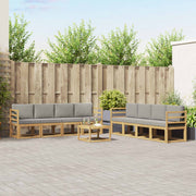 Set vanjskih sofa 9 pcs Bijela i svjetlosiva 59 x 59 x 37 cm
