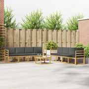 Set vanjskih sofa s jastukom 9 pcs Bijela i antracit