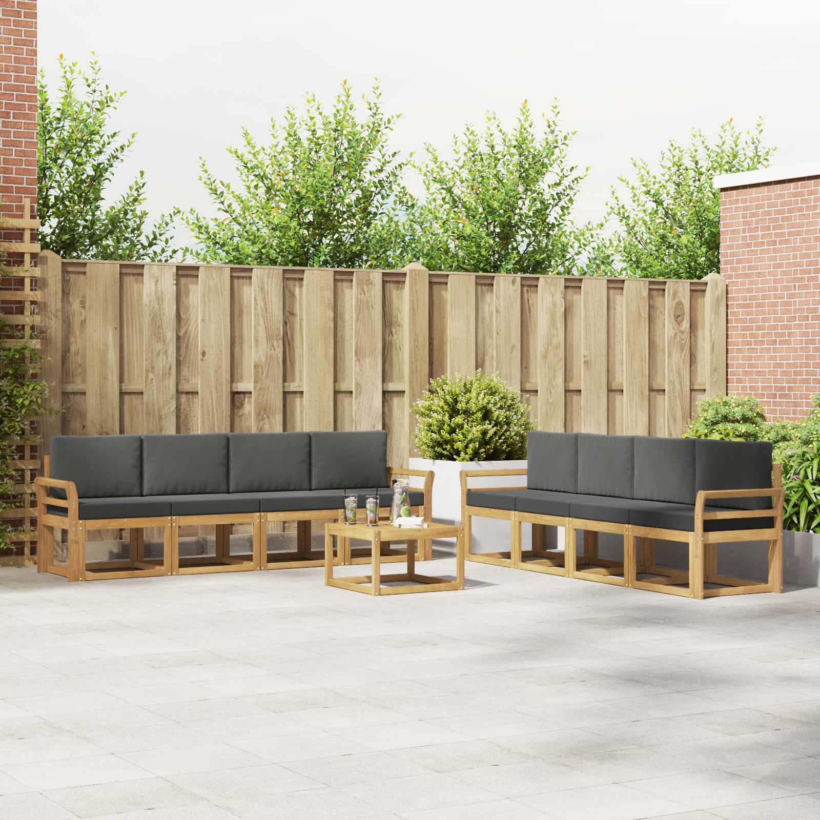 Set vanjskih sofa 9 kom. Bijela i antracit
