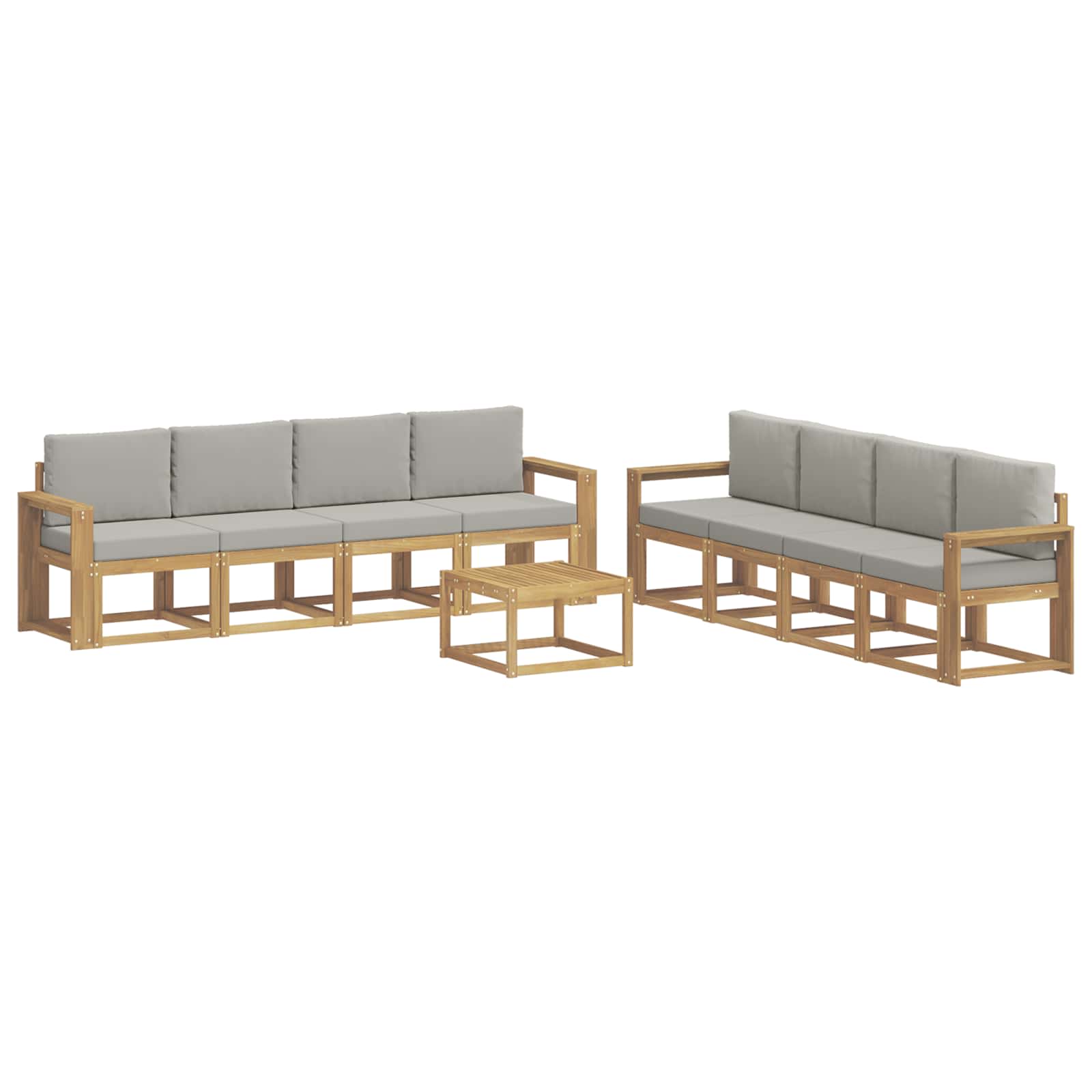 Set vanjskih sofa 9 pcs Bijela i svjetlosiva 59 x 59 x 37 cm