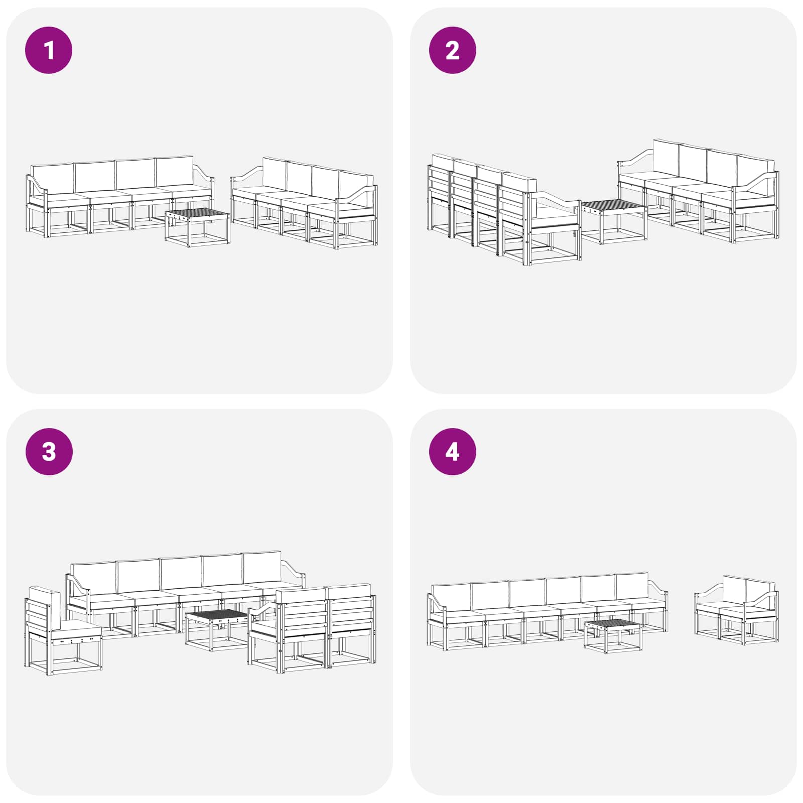 Set vanjskih sofa s jastukom 9 pcs Bijela i krem