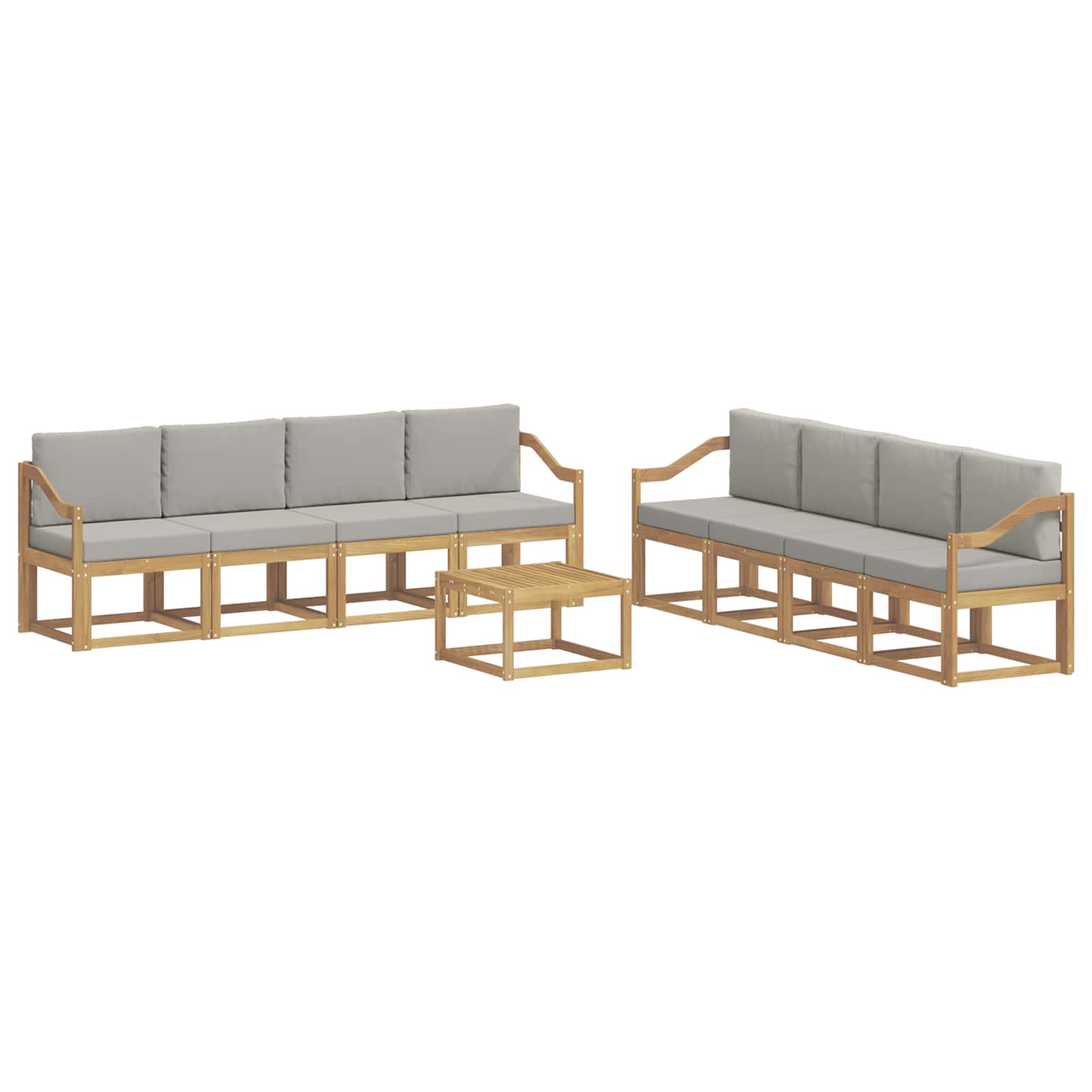 Set vanjskih sofa 9 pcs Bijela i svjetlosiva 59 x 59 x 37 cm