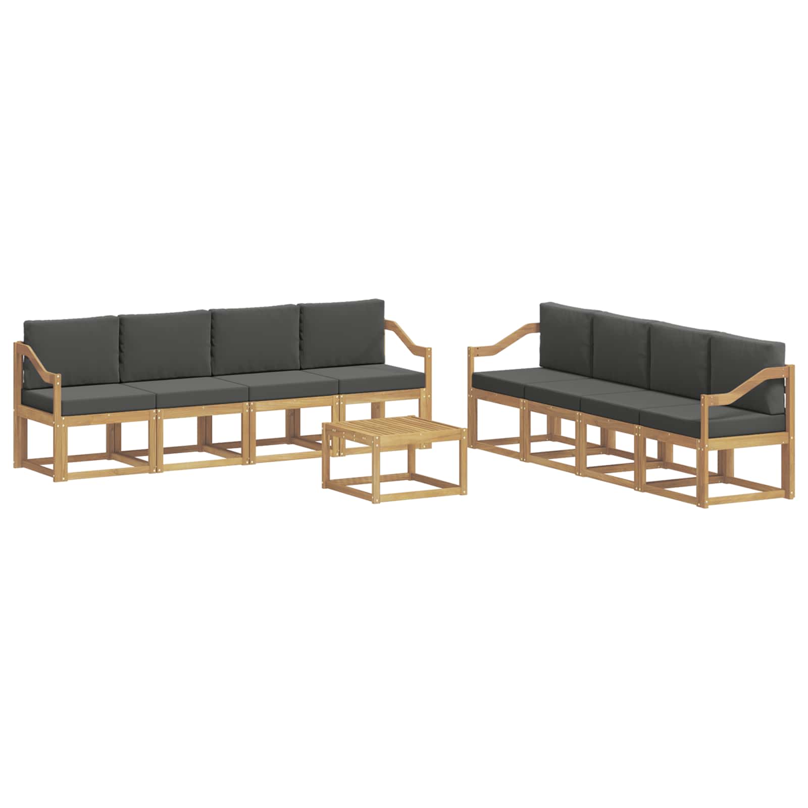 Set vanjskih sofa s jastukom 9 pcs Bijela i antracit