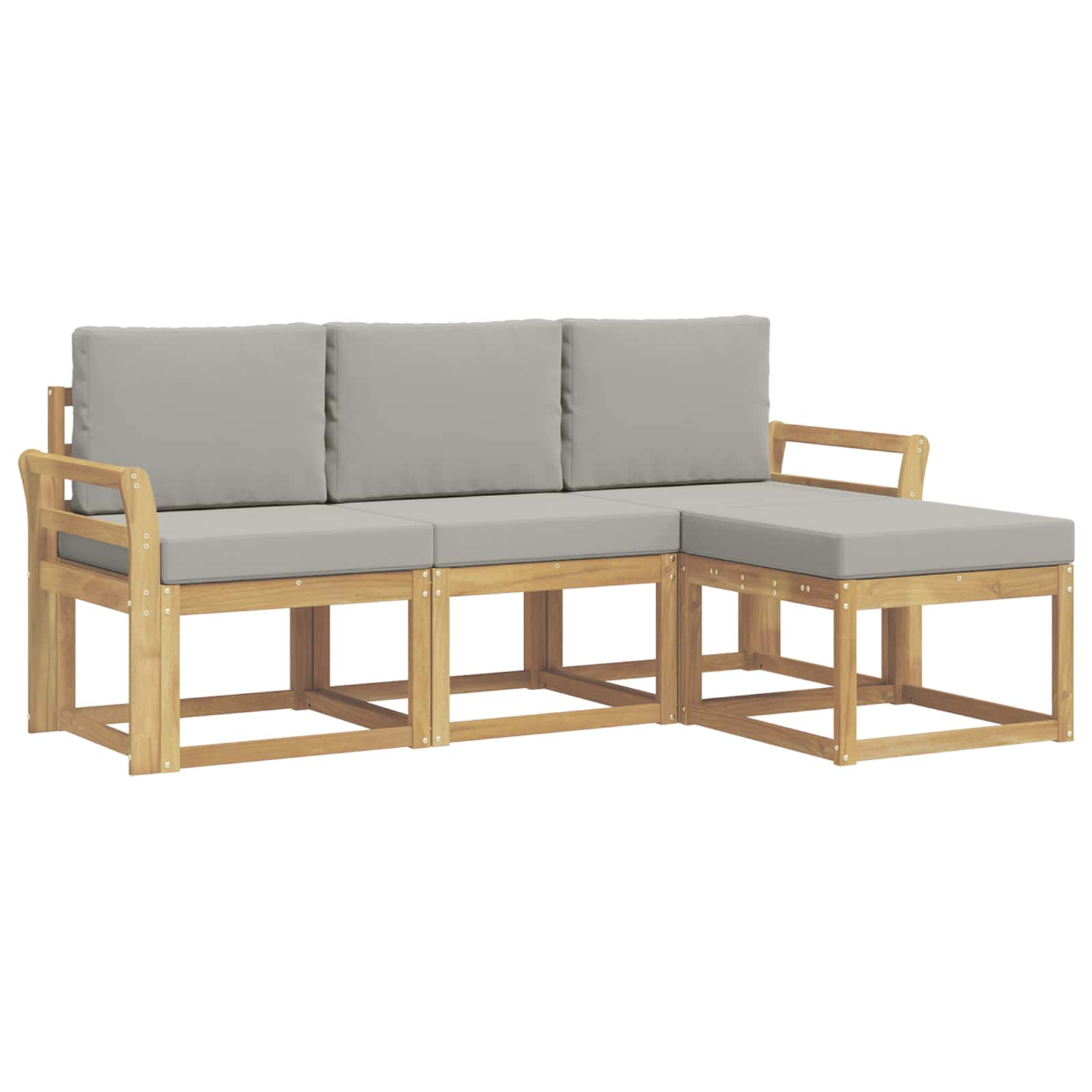 Set vanjskih sofa 4 pcs Bijela i svjetlosiva