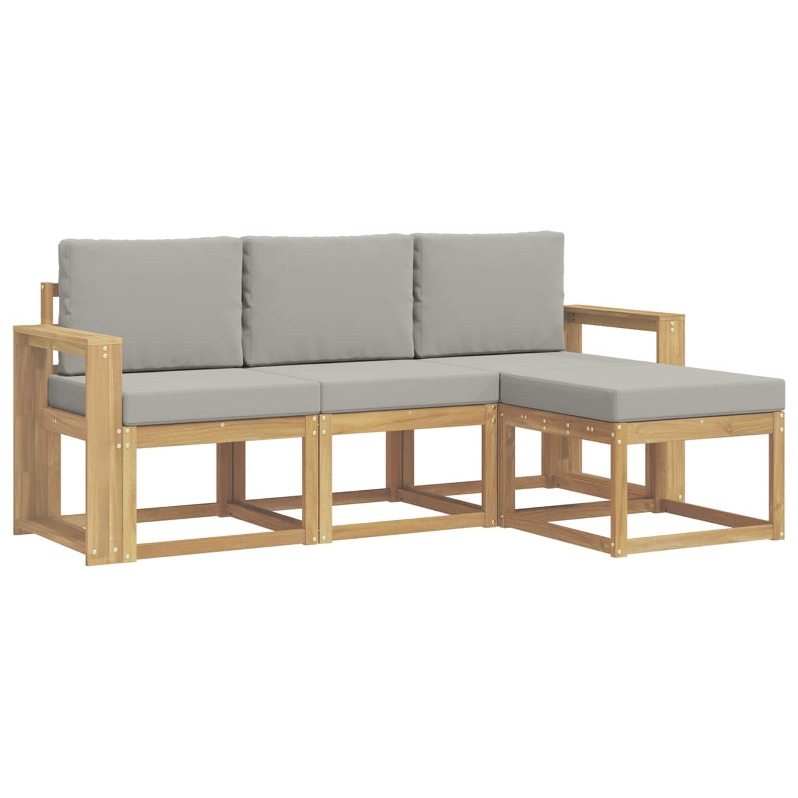 Set vanjskih sofa 4 pcs Bijela i svjetlosiva