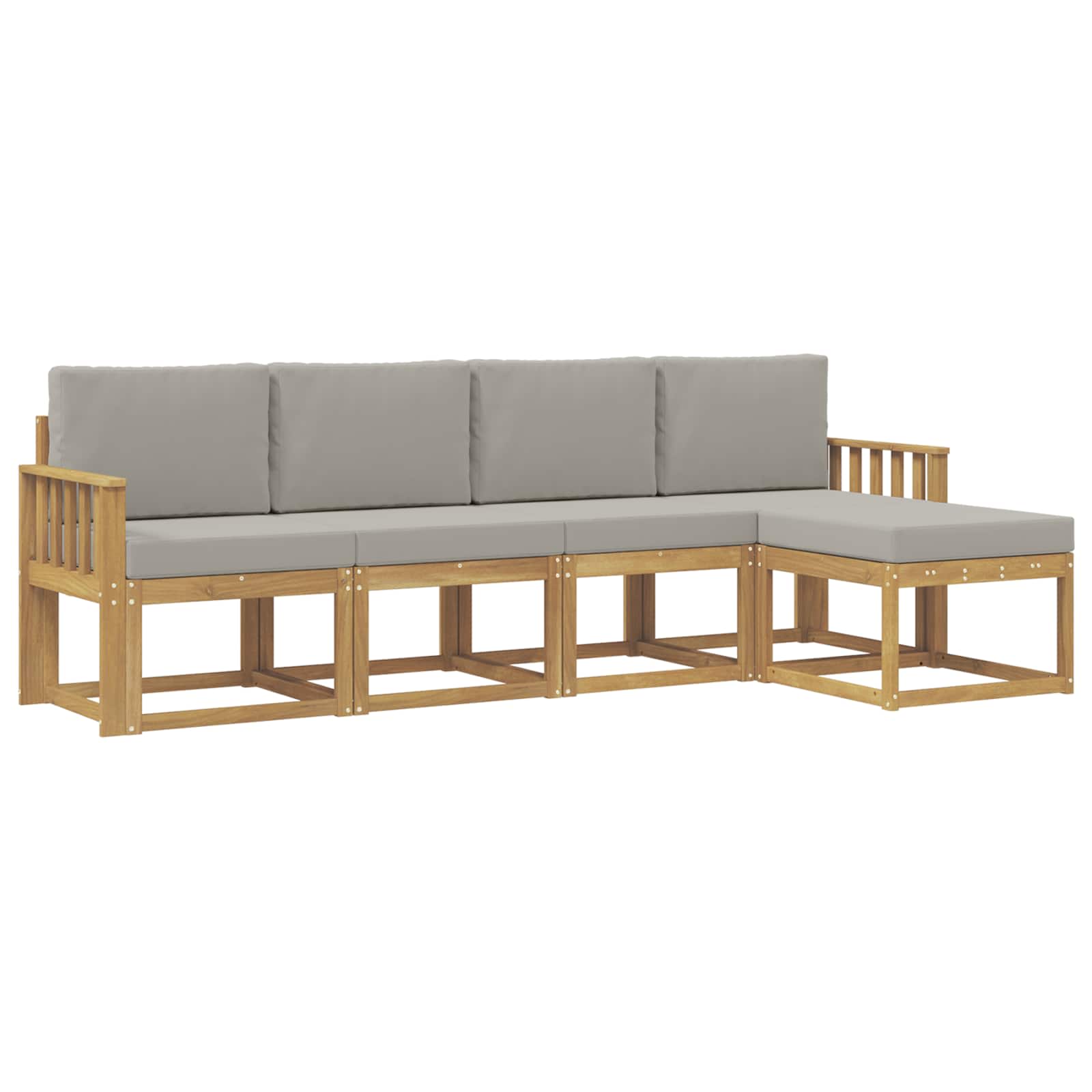 Set vanjskih sofa 5 pcs Bijela i svjetlosiva