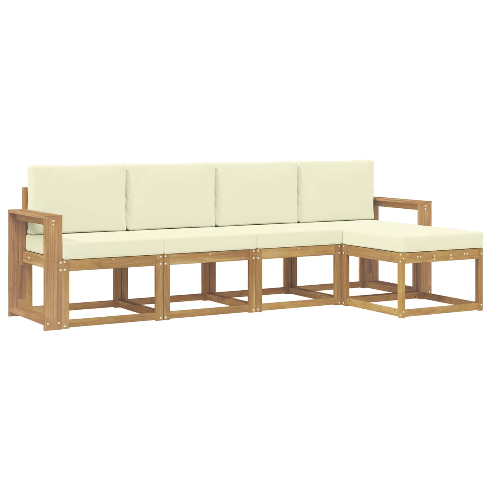 Set vanjskih sofa s jastukom 5 pcs Bijela i krem