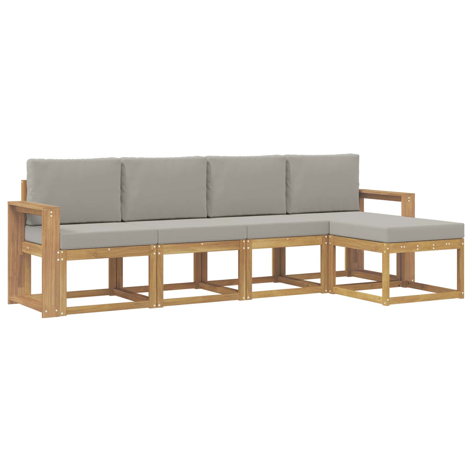Set vanjskih sofa 5 pcs Bijela i svjetlosiva