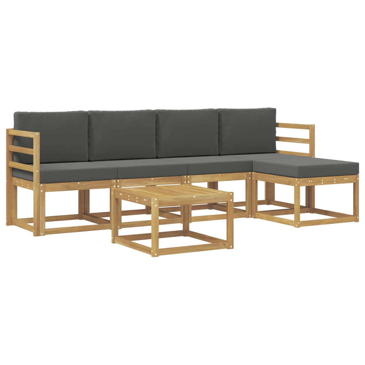 Set vanjskih sofa s jastukom 6 pcs Bijela i antracit