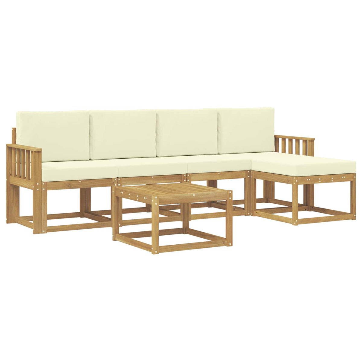 Set vanjskih sofa 6 kom. Bijela i krem 59 x 59 x 37 cm