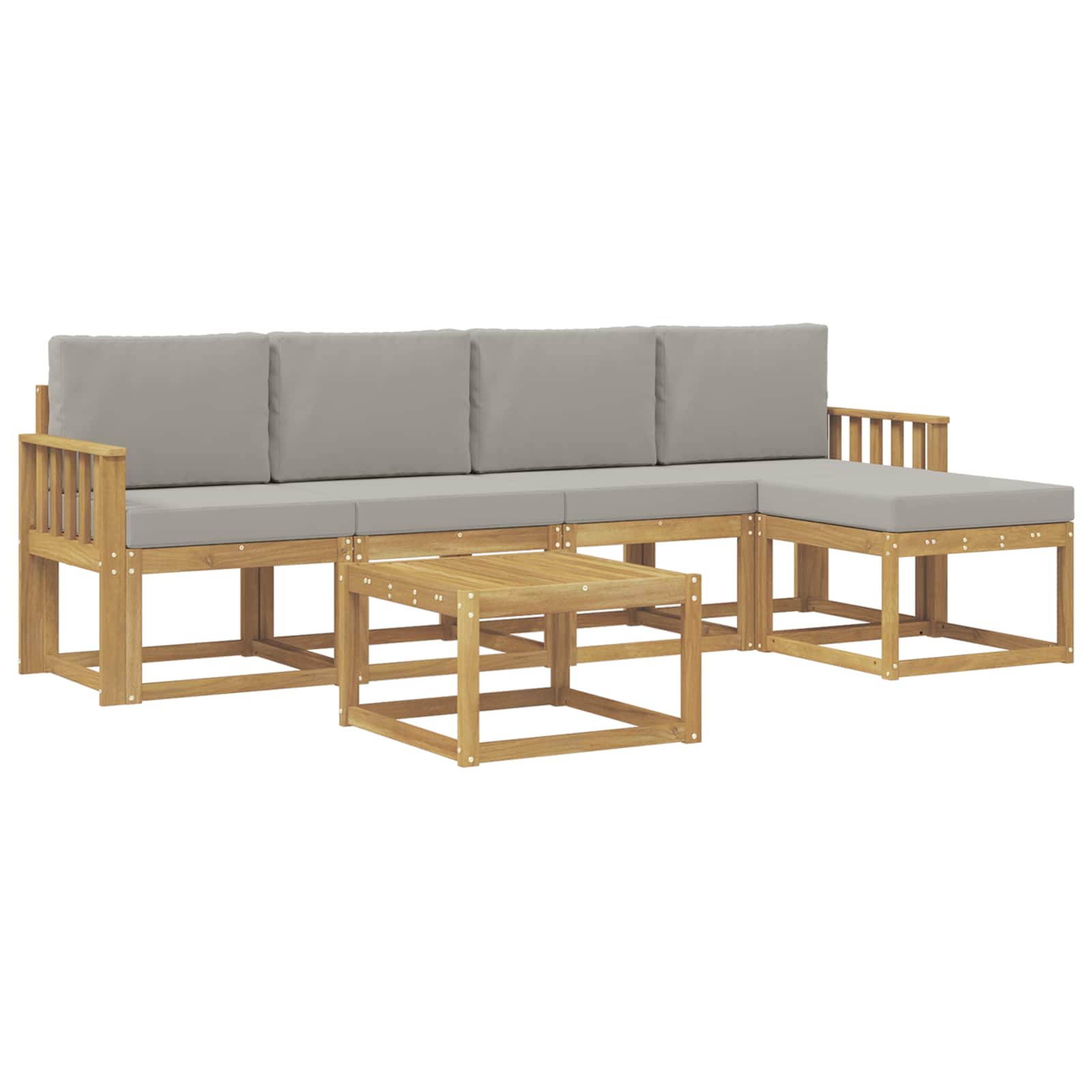 Set vanjskih sofa 6 pcs Bijela i svjetlosiva 59 x 59 x 37 cm