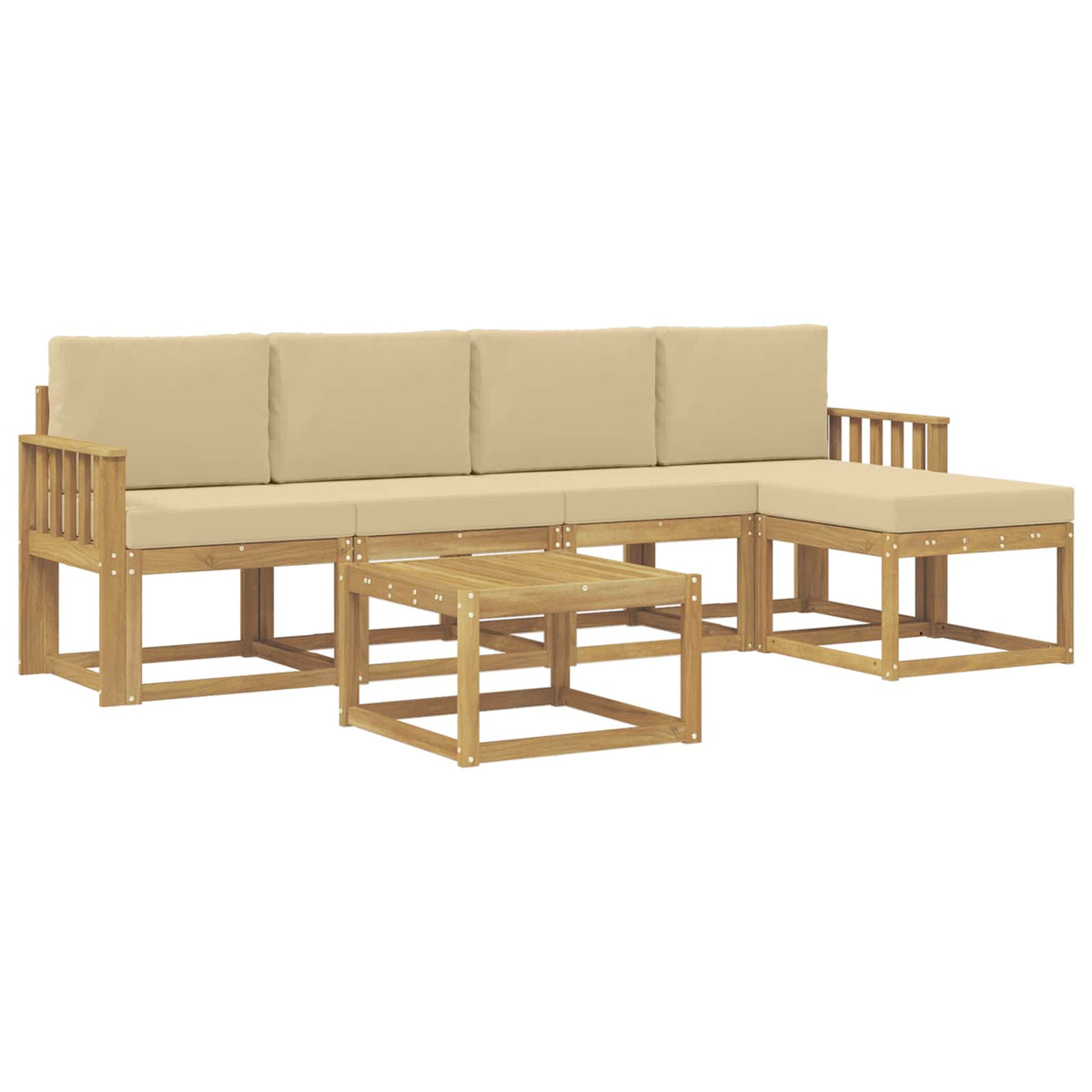 Set vanjskih sofa 6 kom. Bijela i bež