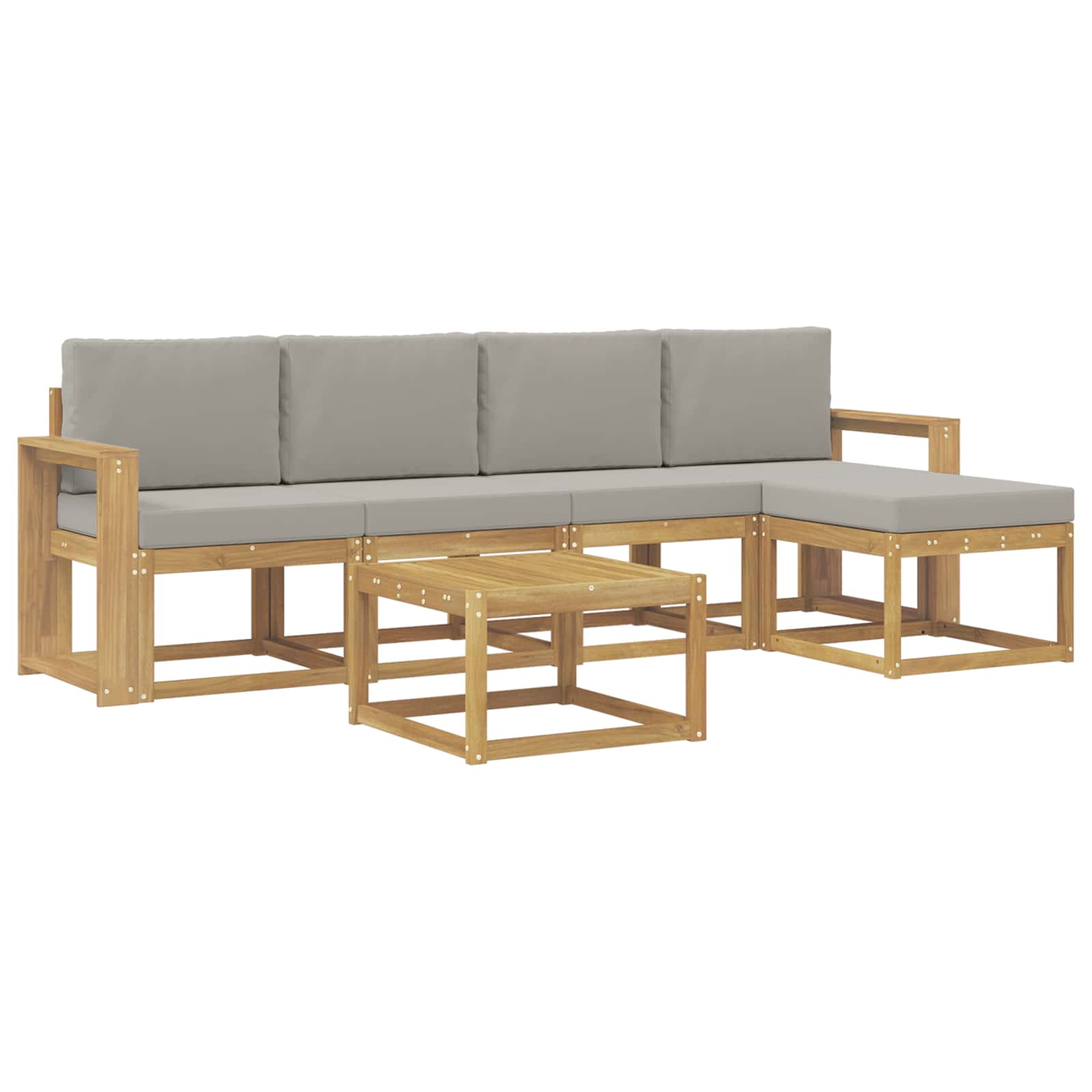 Set vanjskih sofa 6 pcs Bijela i svjetlosiva 59 x 59 x 37 cm