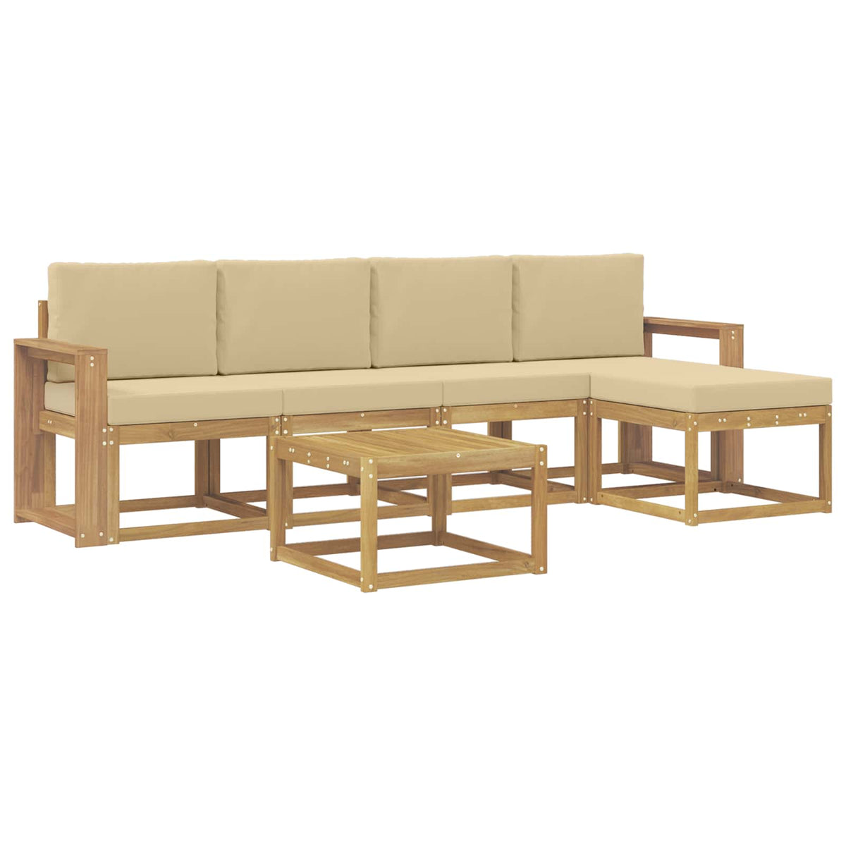 Set vanjskih sofa 6 kom. Bijela i bež