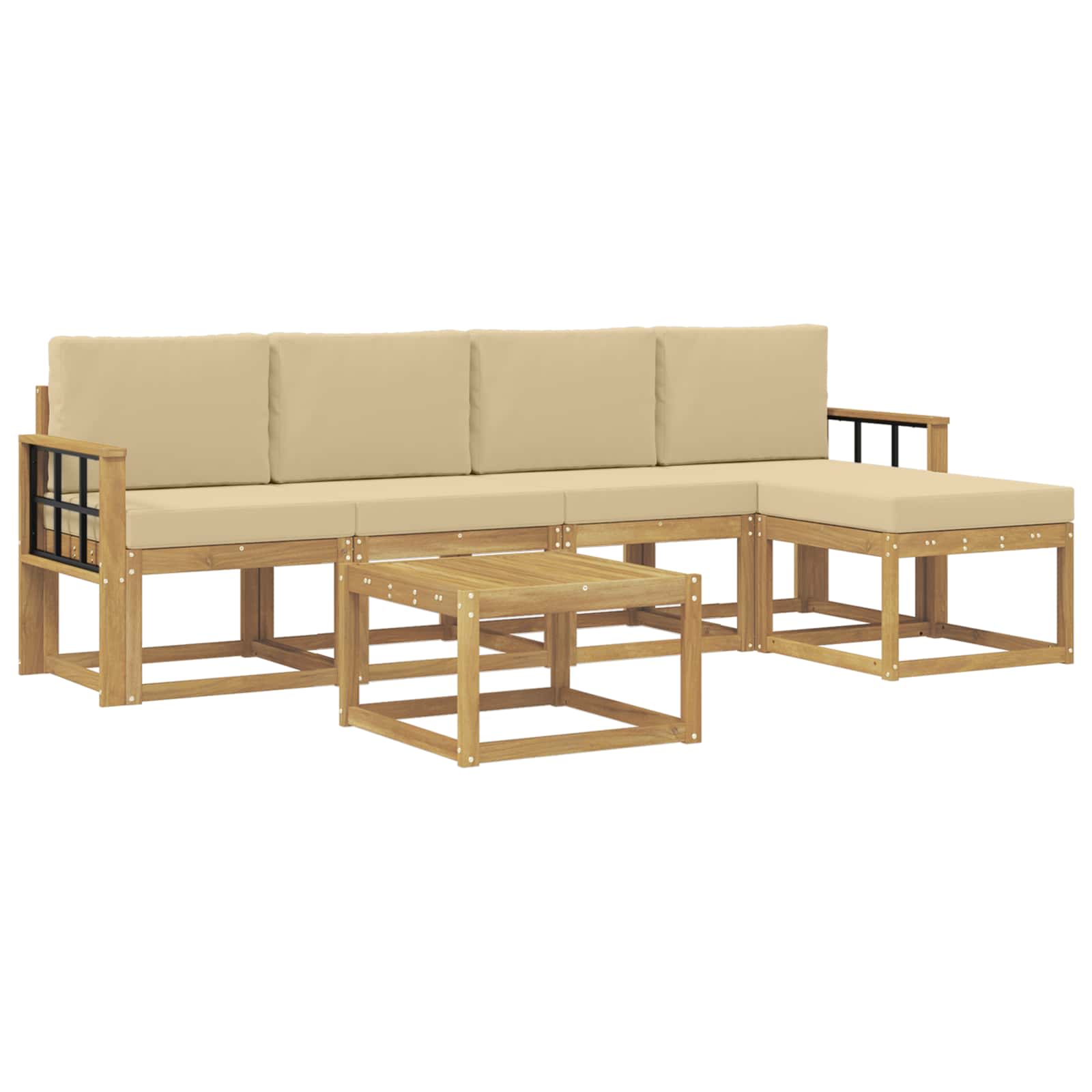 Set vanjskih sofa 6 kom. Bijela i bež