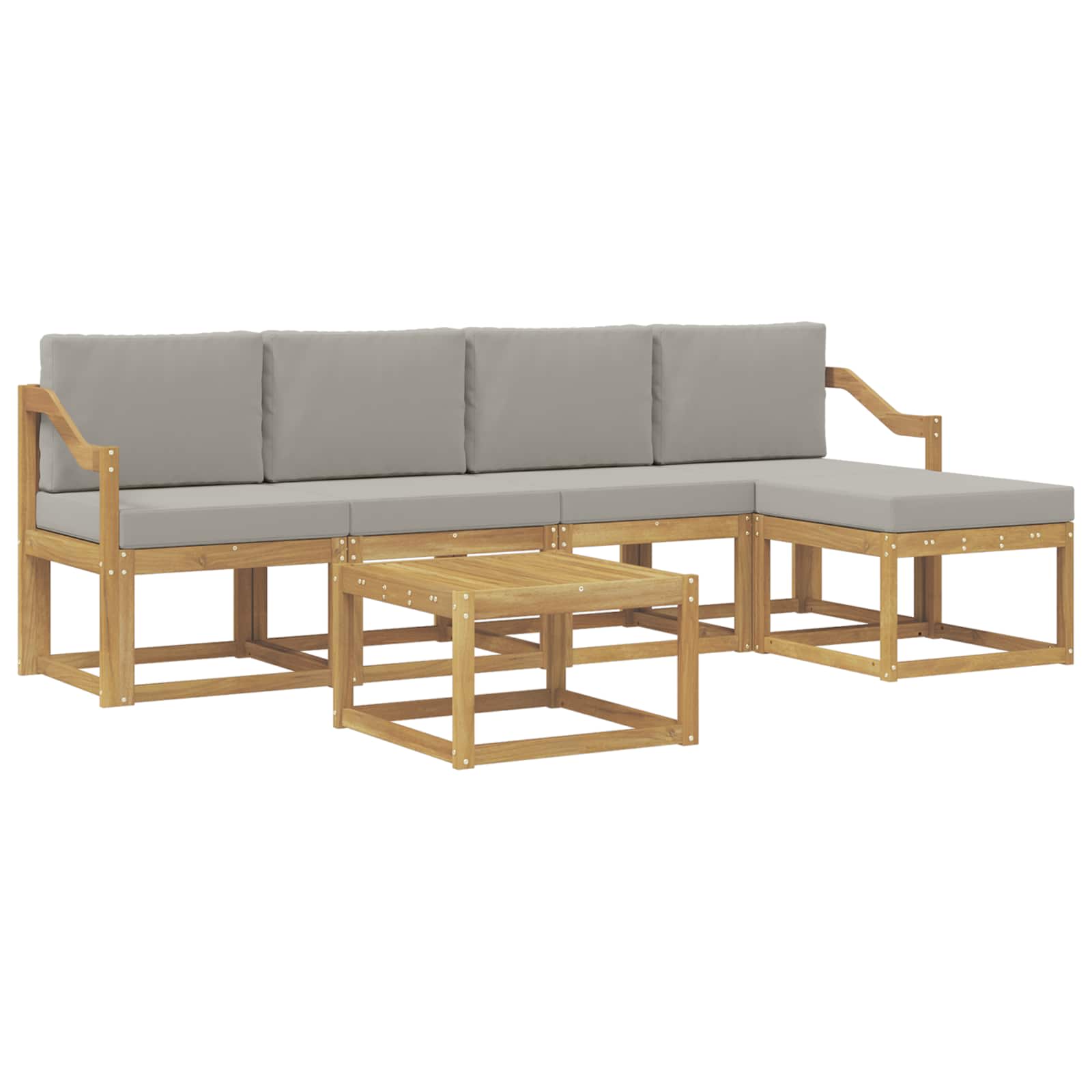 Set vanjskih sofa 6 pcs Bijela i svjetlosiva 59 x 59 x 37 cm