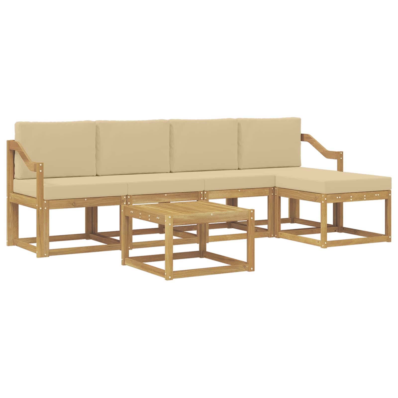 Set vanjskih sofa 6 kom. Bijela i bež