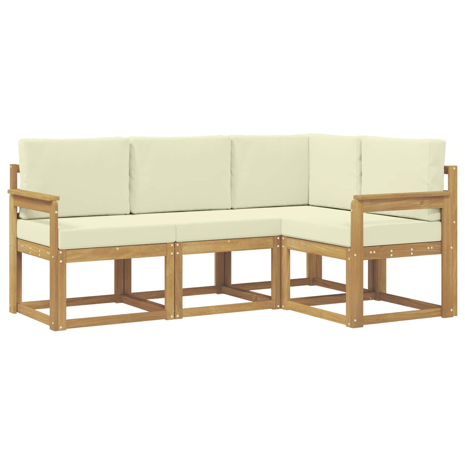Set vanjskih sofa s jastukom 4 pcs Bijela i krem