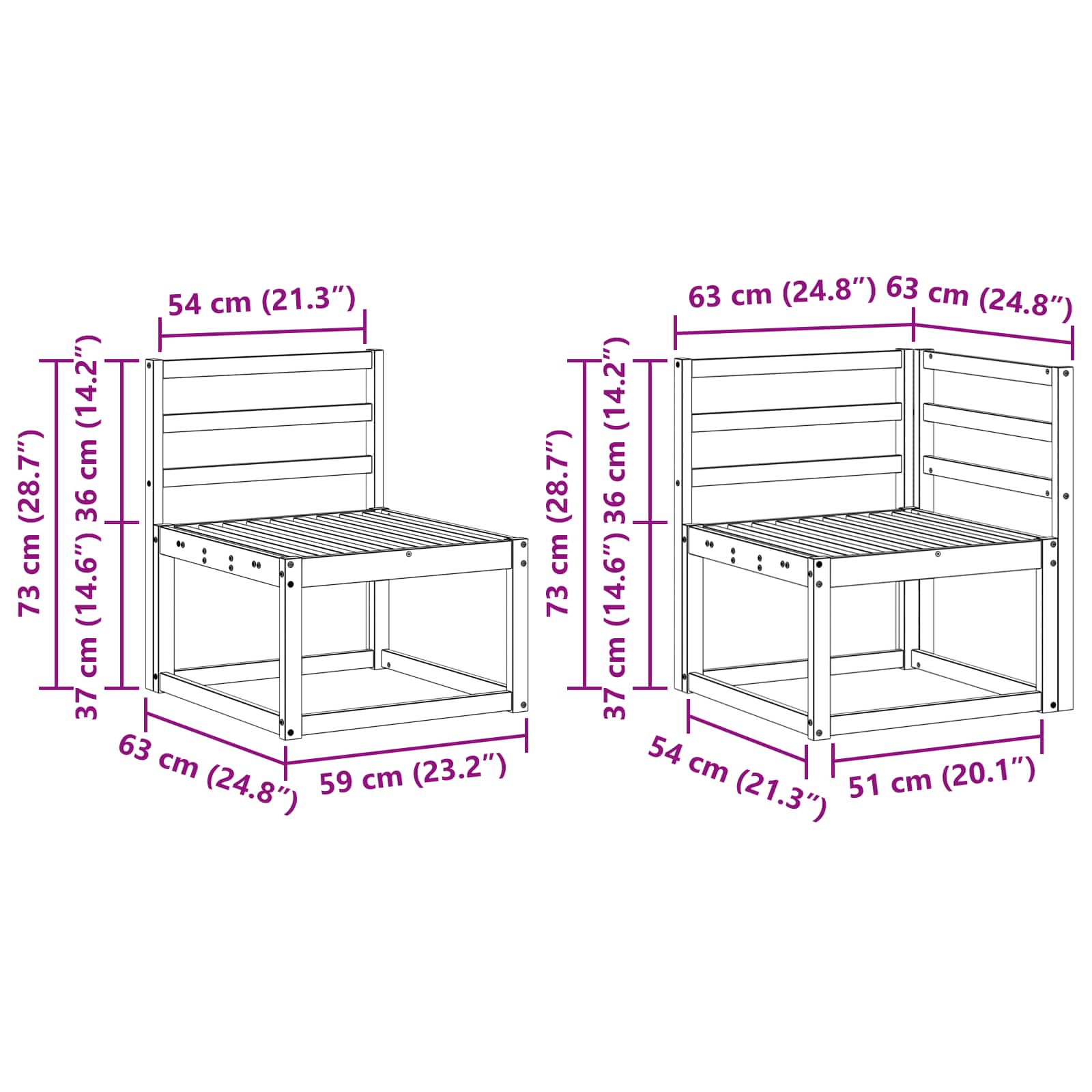 Set vanjskih sofa 4 pcs Bijela 191,5 x 132,5 x 73 cm