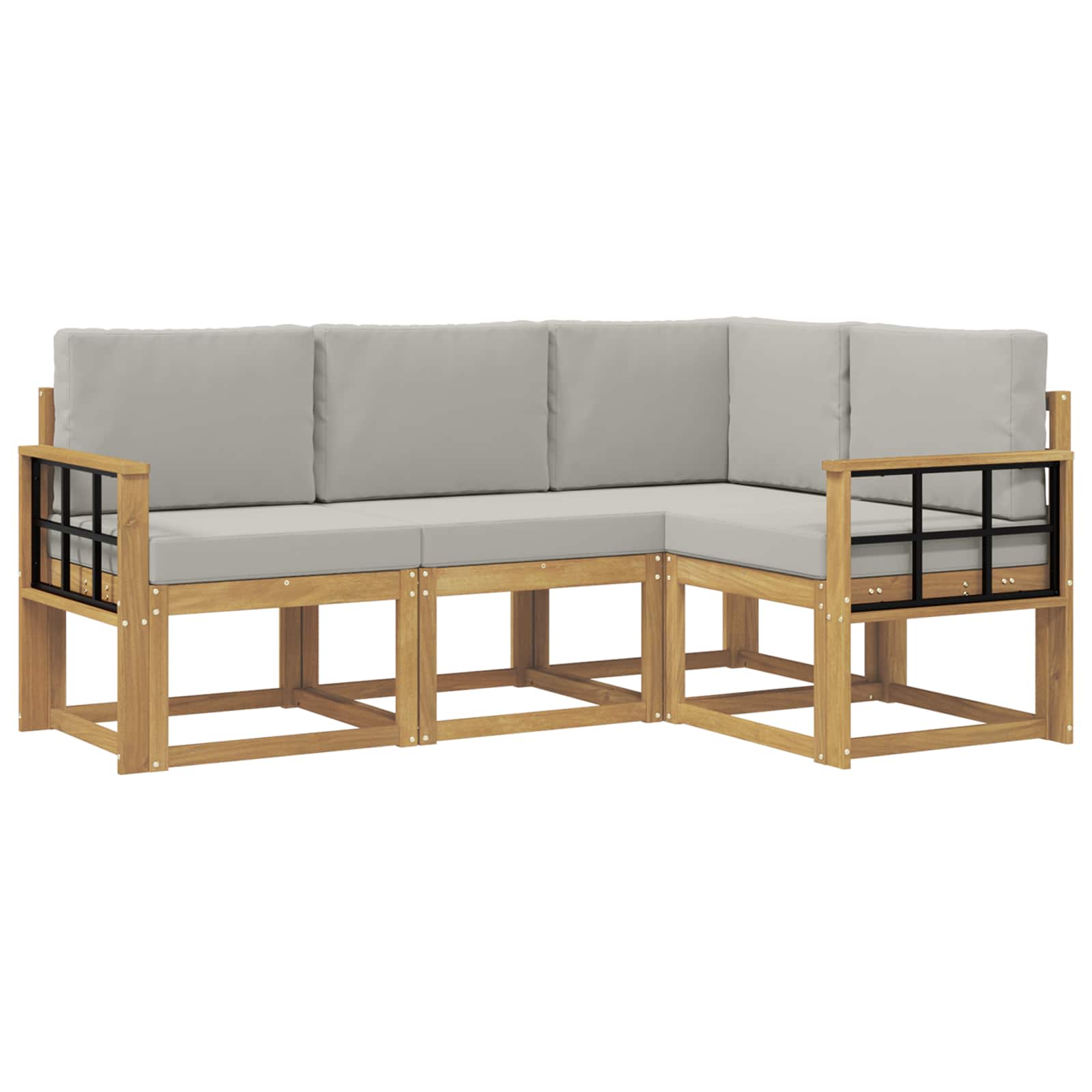 Set vanjskih sofa 4 pcs Bijela i svjetlosiva