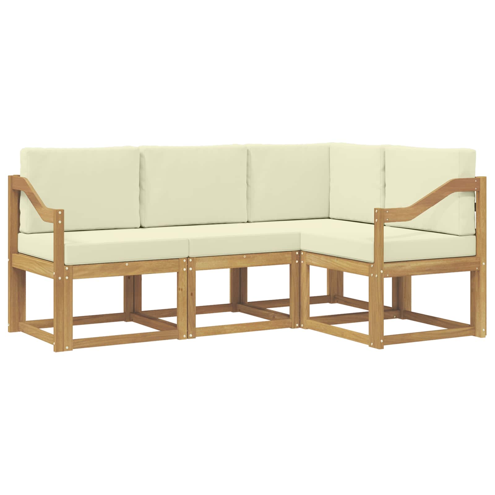 Set vanjskih sofa s jastukom 4 pcs Bijela i krem
