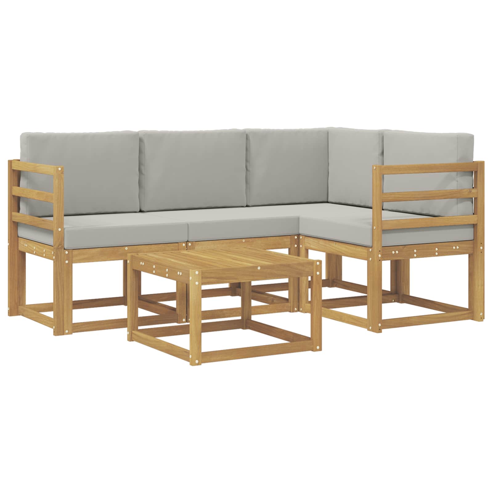 Set vanjskih sofa 5 pcs Bijela i svjetlosiva 59 x 59 x 37 cm