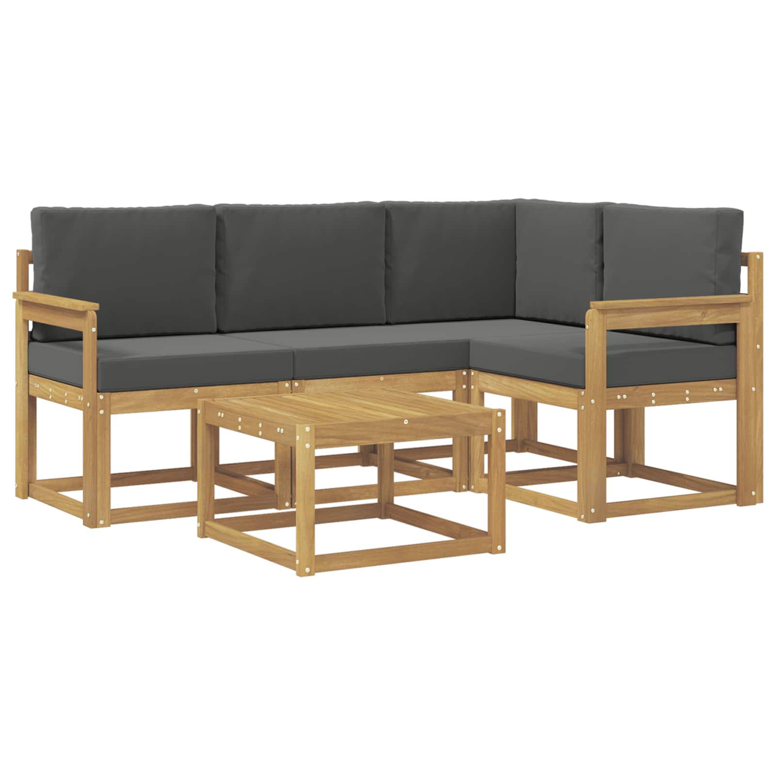 Set vanjskih sofa s jastukom 5 pcs Bijela i antracit