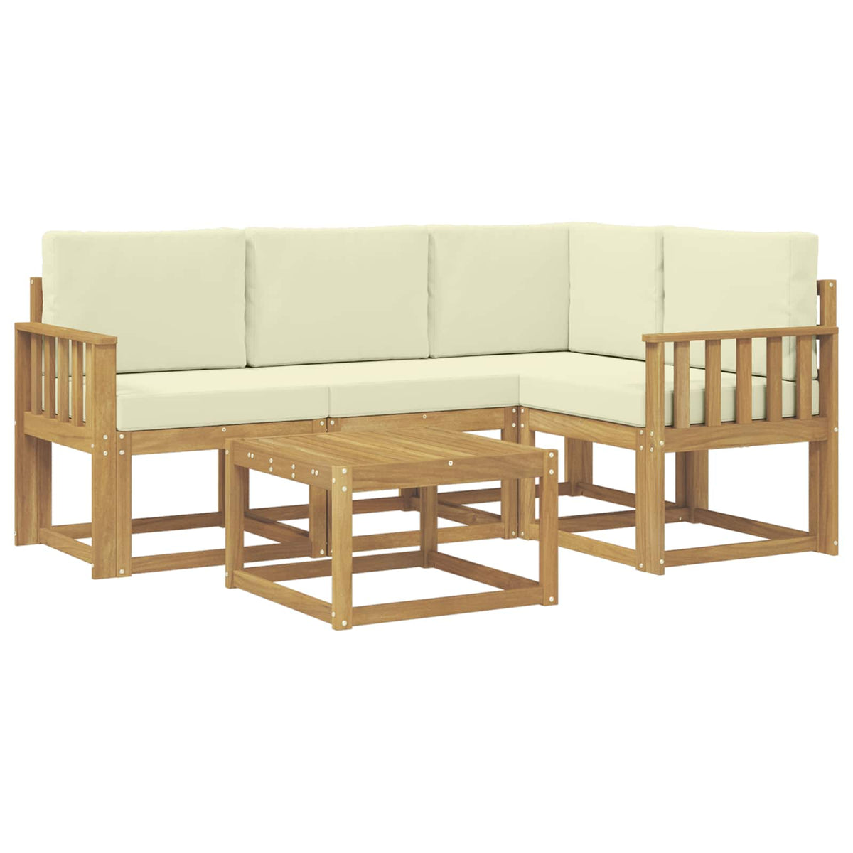Set vanjskih sofa 5 kom. Bijela i krem