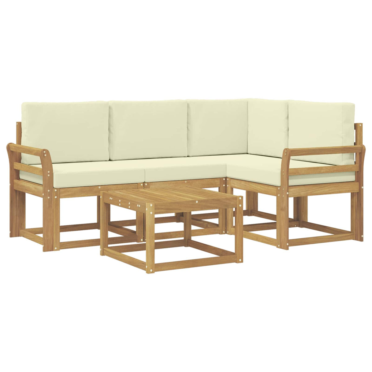 Set vanjskih sofa 5 kom. Bijela i krem