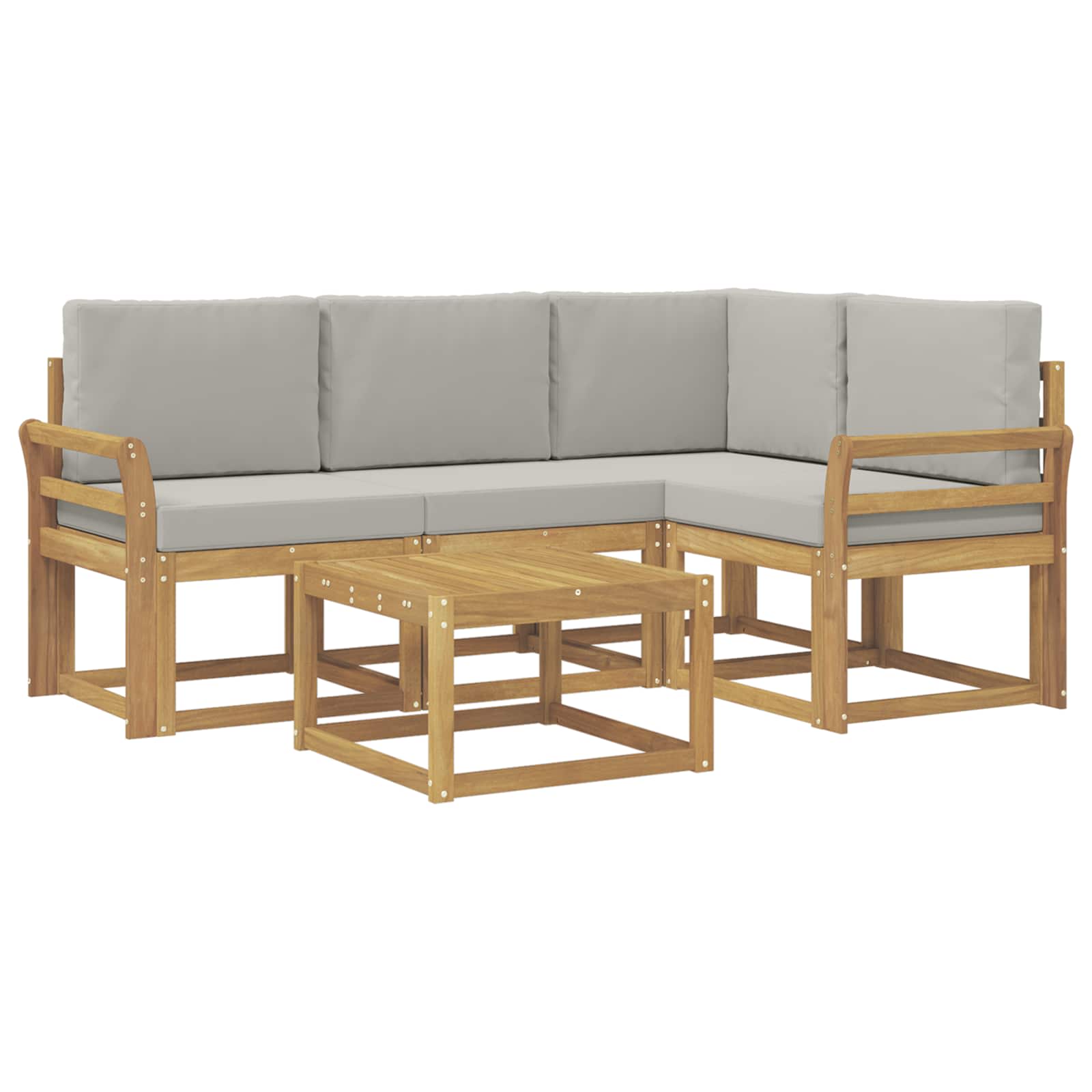 Set vanjskih sofa 5 pcs Bijela i svjetlosiva 59 x 59 x 37 cm