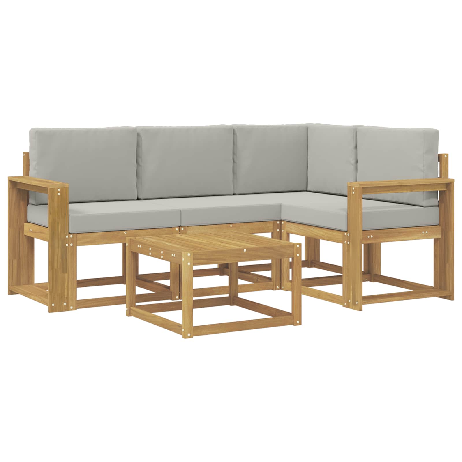 Set vanjskih sofa 5 pcs Bijela i svjetlosiva 59 x 59 x 37 cm