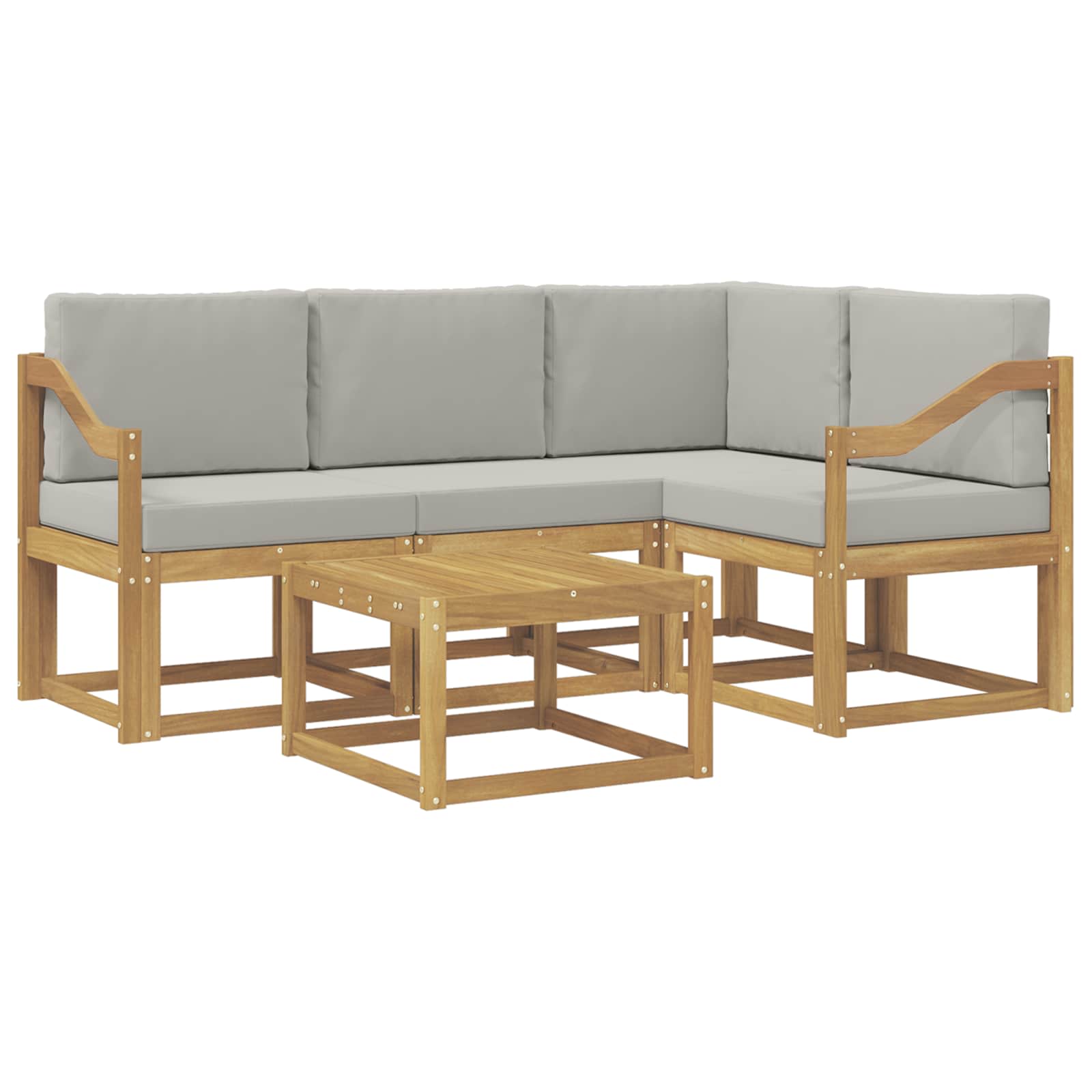 Set vanjskih sofa 5 pcs Bijela i svjetlosiva 59 x 59 x 37 cm