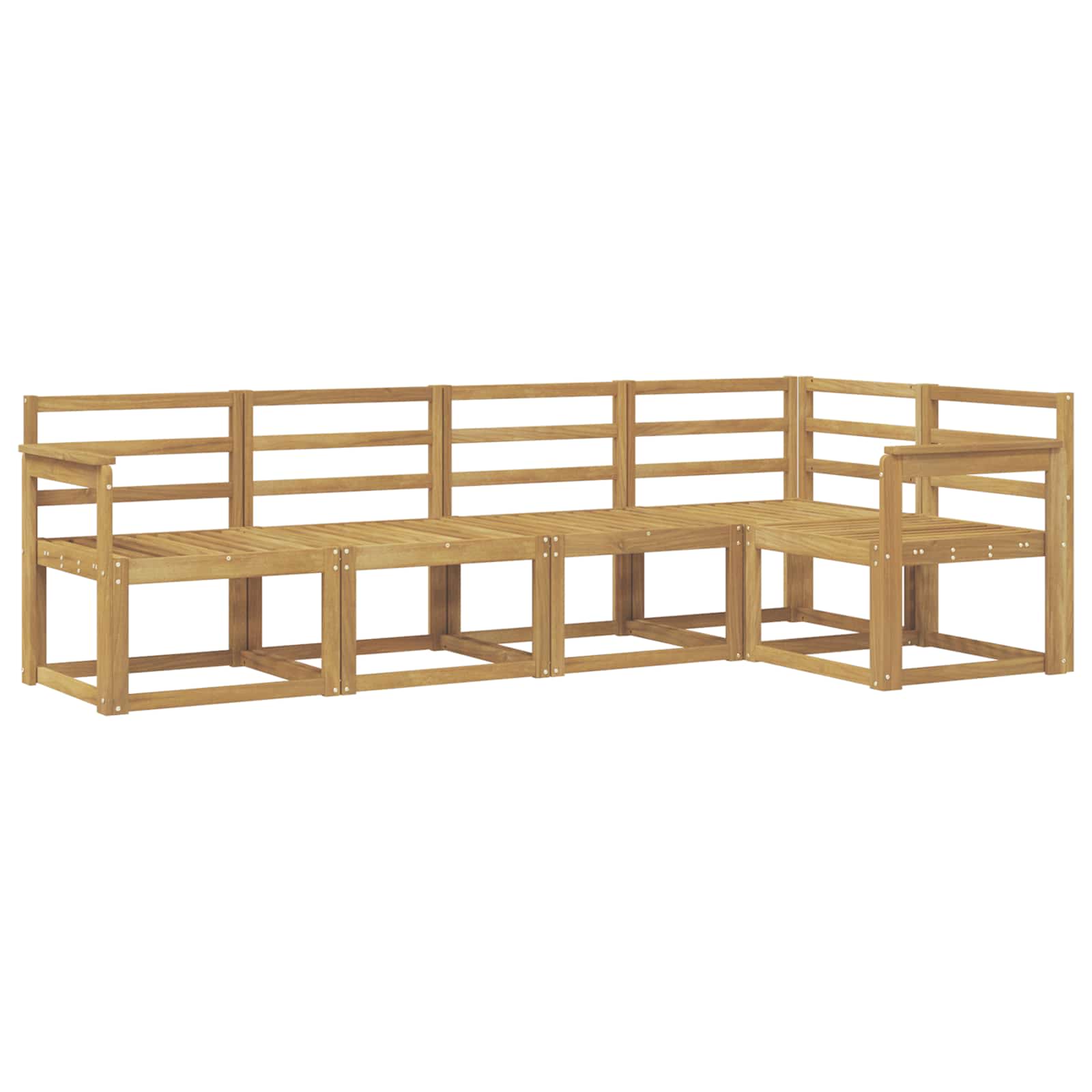 Set vanjskih sofa 5 pcs Bijela Čvrsto drvo akacije