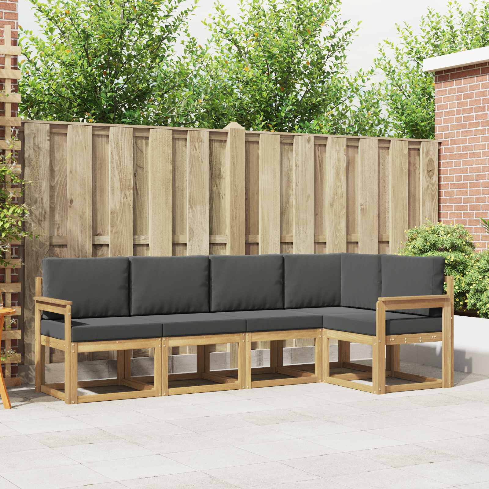 Set vanjskih sofa s jastukom 5 pcs Bijela i antracit