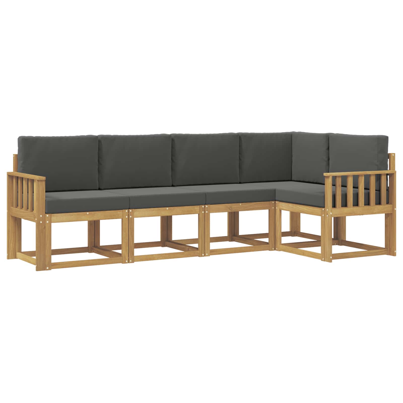 Set vanjskih sofa s jastukom 5 pcs Bijela i antracit