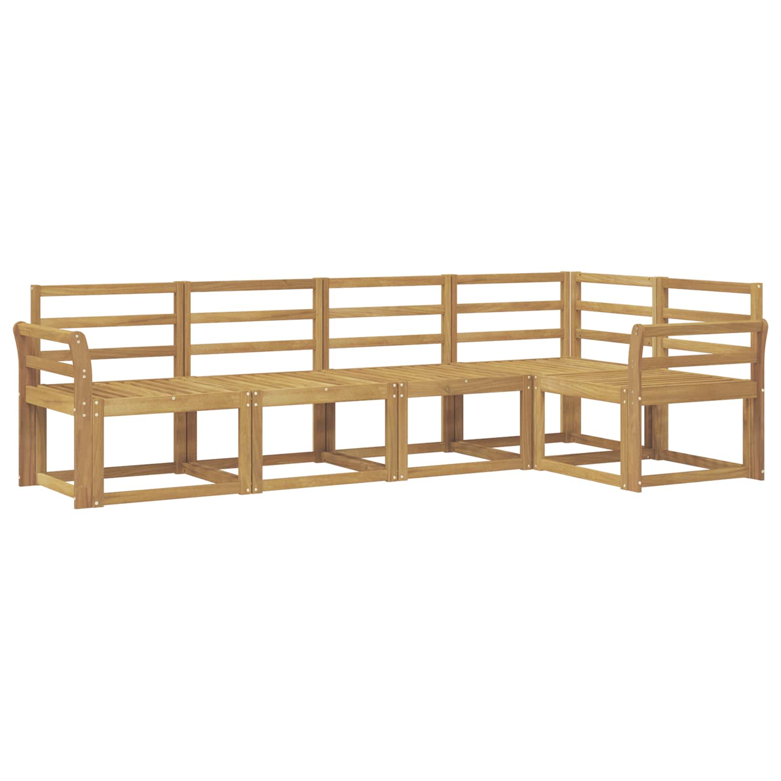 Set vanjskih sofa 5 pcs Bijela Čvrsto drvo akacije