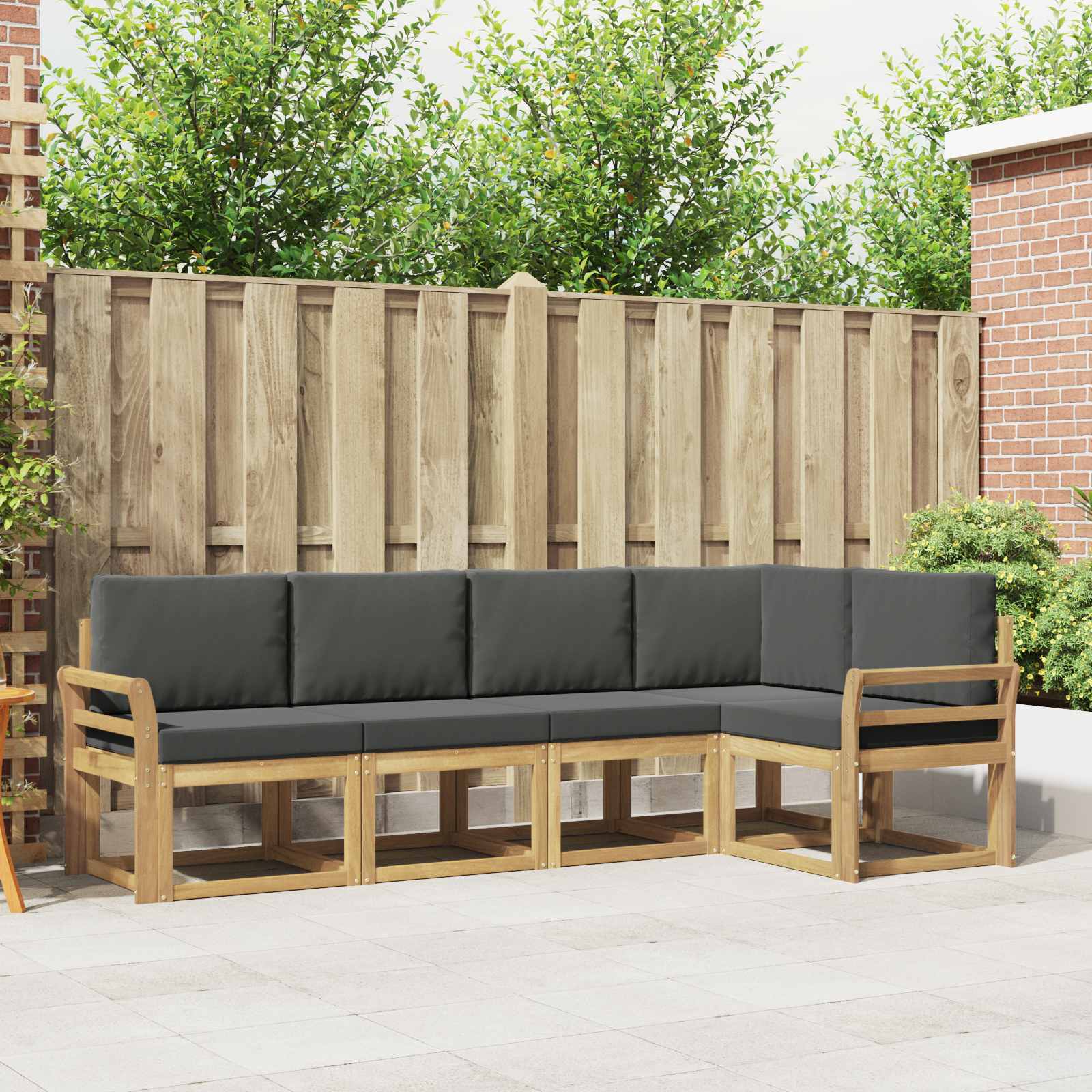 Set vanjskih sofa s jastukom 5 pcs Bijela i antracit