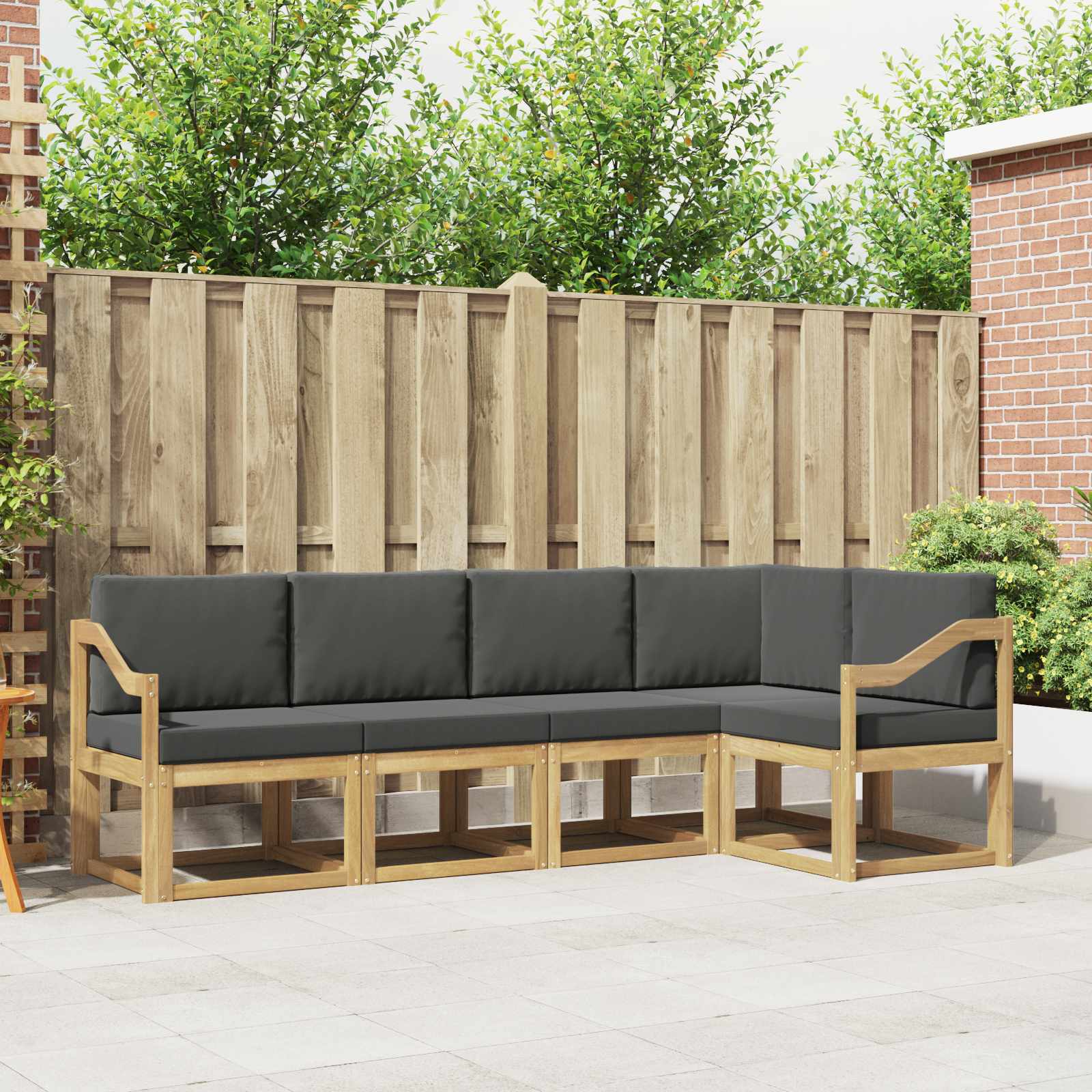 Set vanjskih sofa s jastukom 5 pcs Bijela i antracit