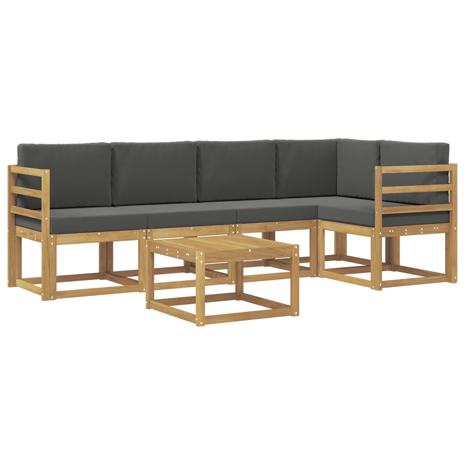 Set vanjskih sofa 6 pcs Bijela i antracit Čvrsto drvo akacije