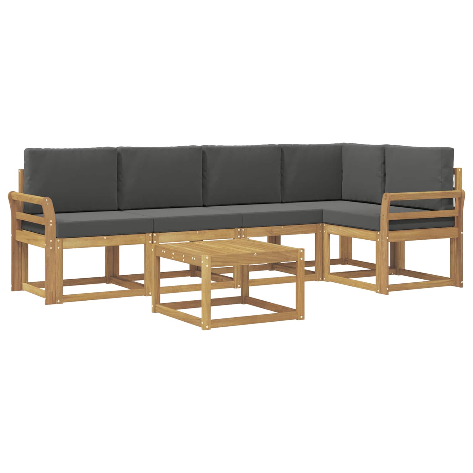 Set vanjskih sofa 6 pcs Bijela i antracit Čvrsto drvo akacije