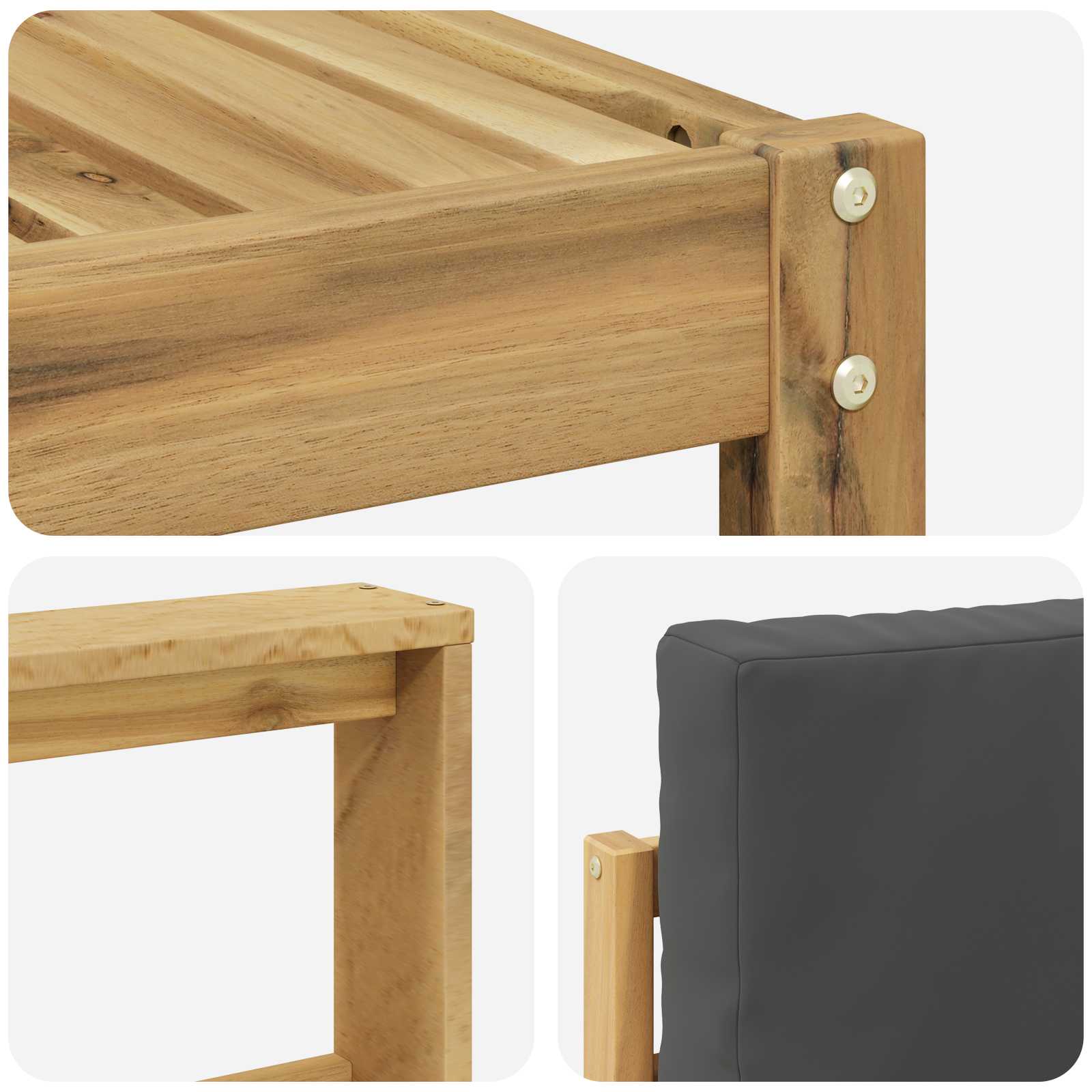 Set vanjskih sofa 6 pcs Bijela i antracit Čvrsto drvo akacije